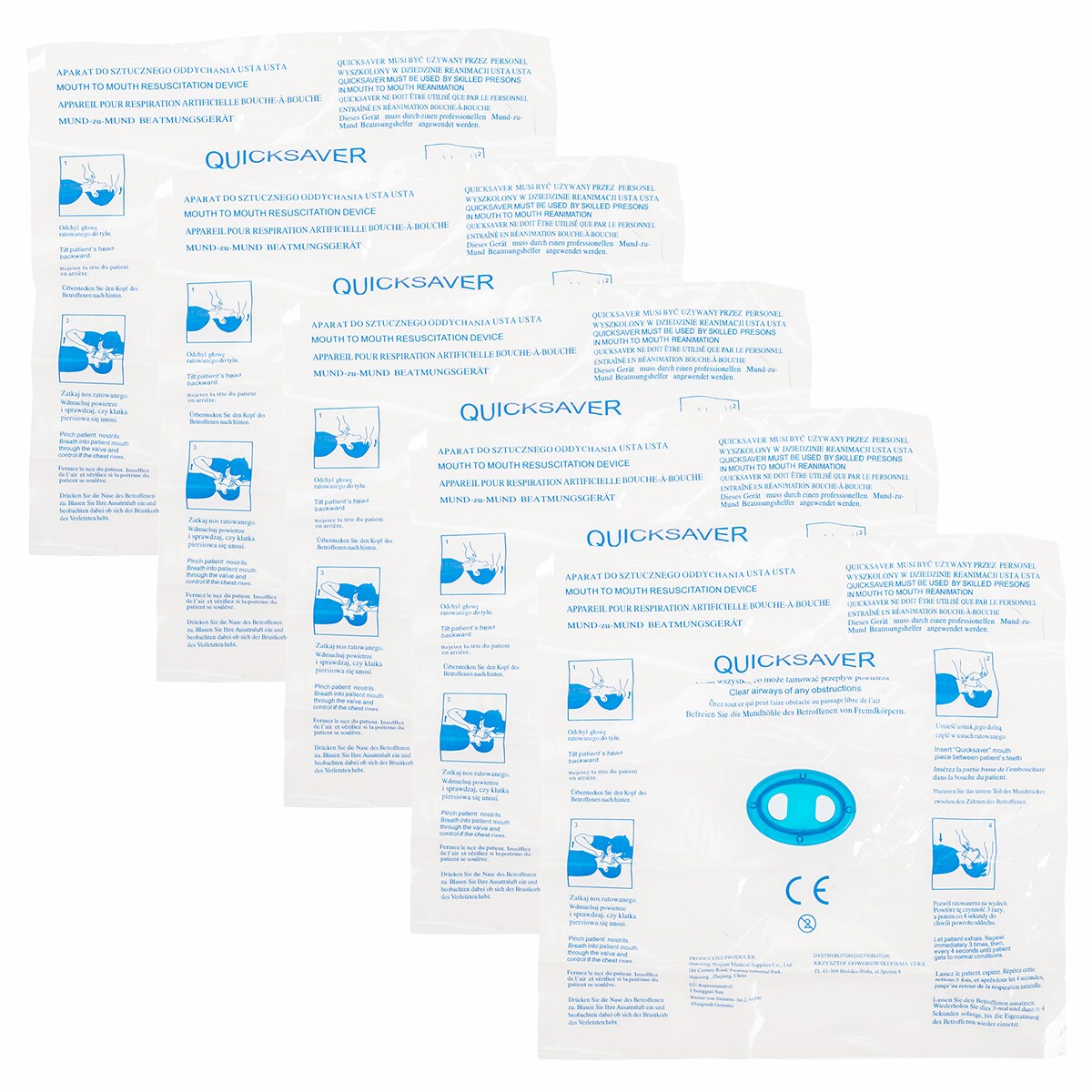 Embout respiratoire 5 pcs. Vera - bleu
