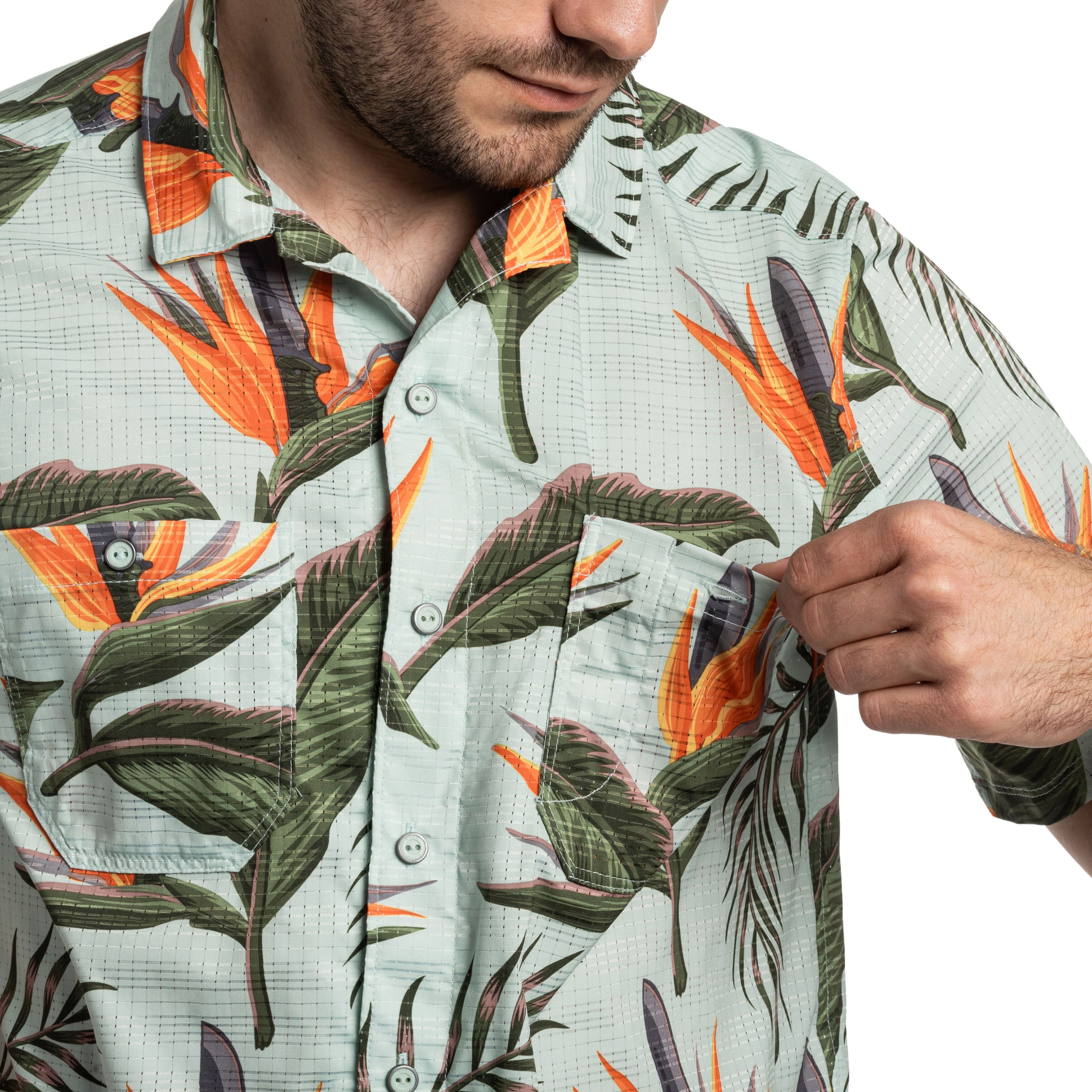 Chemise Adventure Print Short Slevee 5.11 - Light Aqua Knives of Paradise