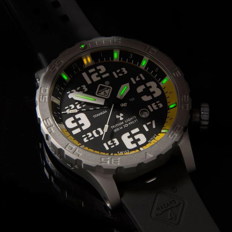Montre Heavy Water Diver BlackTie B GMT Hazard 4 - Yellow