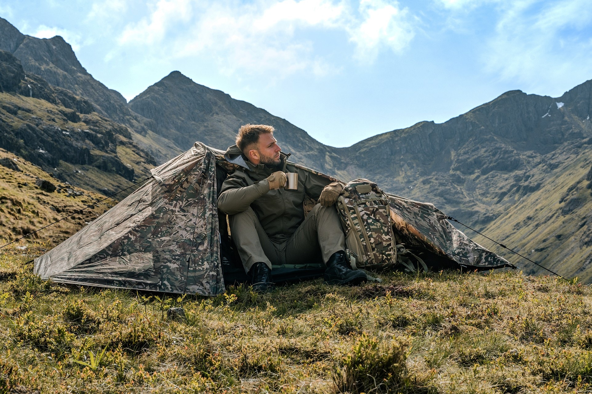 Tente pour 1 personne Forces Blackthorn Gen. 2 Highlander - Arid MC Camo