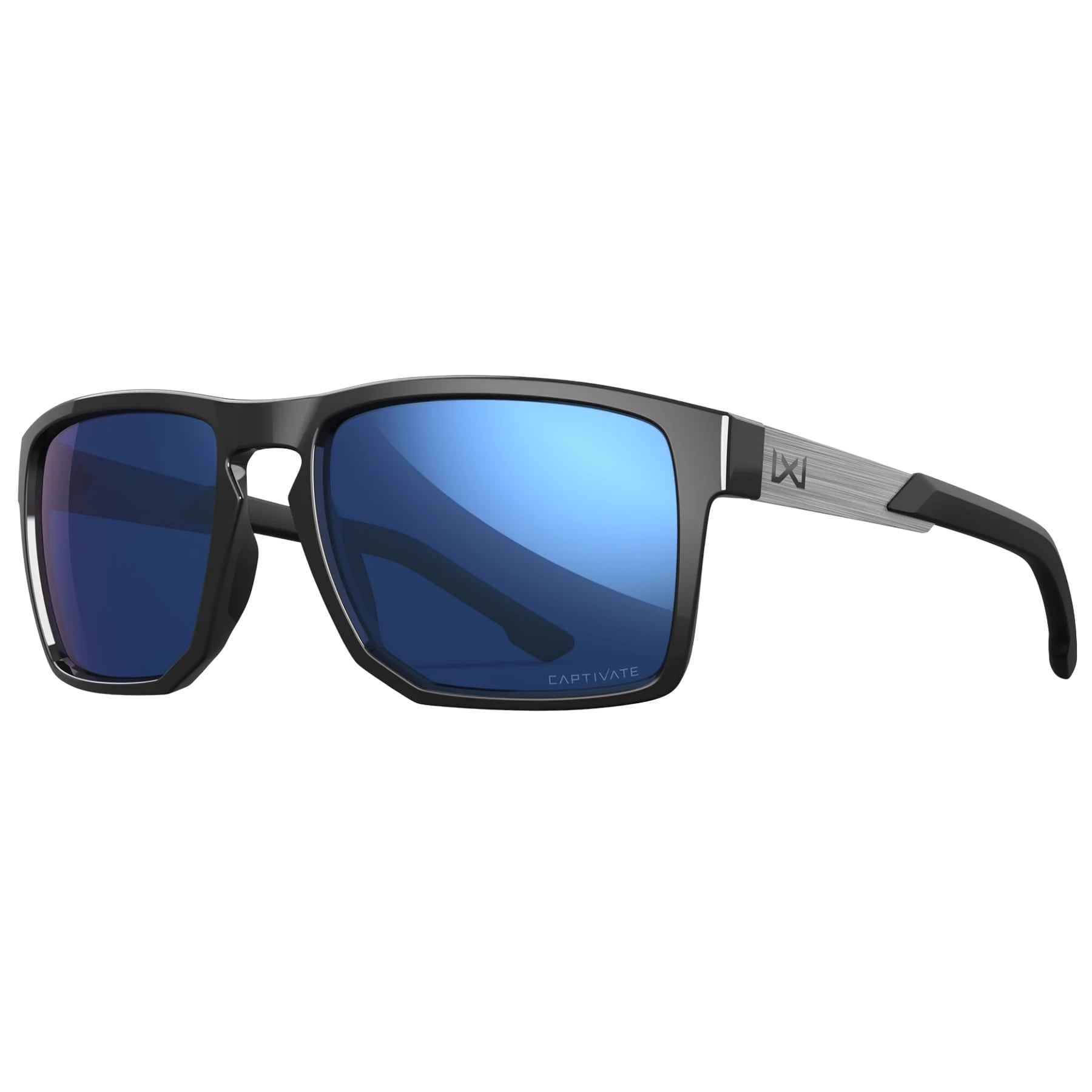 Lunettes tactiques Apex Wiley X - Captivate Polarized Blue Mirror/Gloss Black
