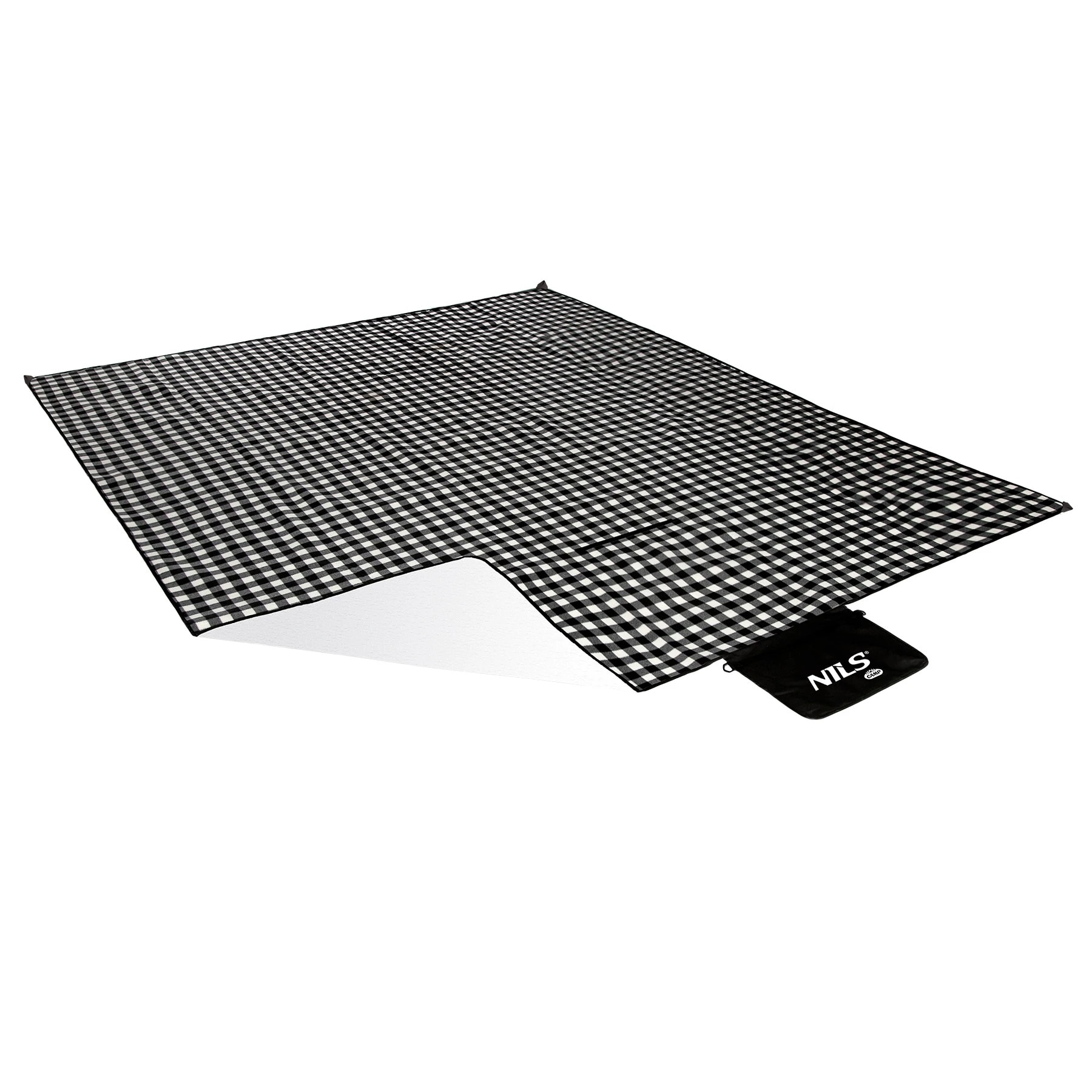 Couverture de pique-nique NC2311 ALU 200 x 200 cm Nils Camp - Noir-blanc