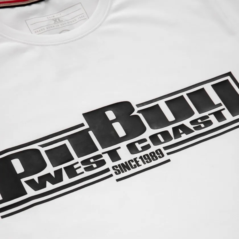 T-shirt Slim Fit Classic Boxing Pitbull  - White