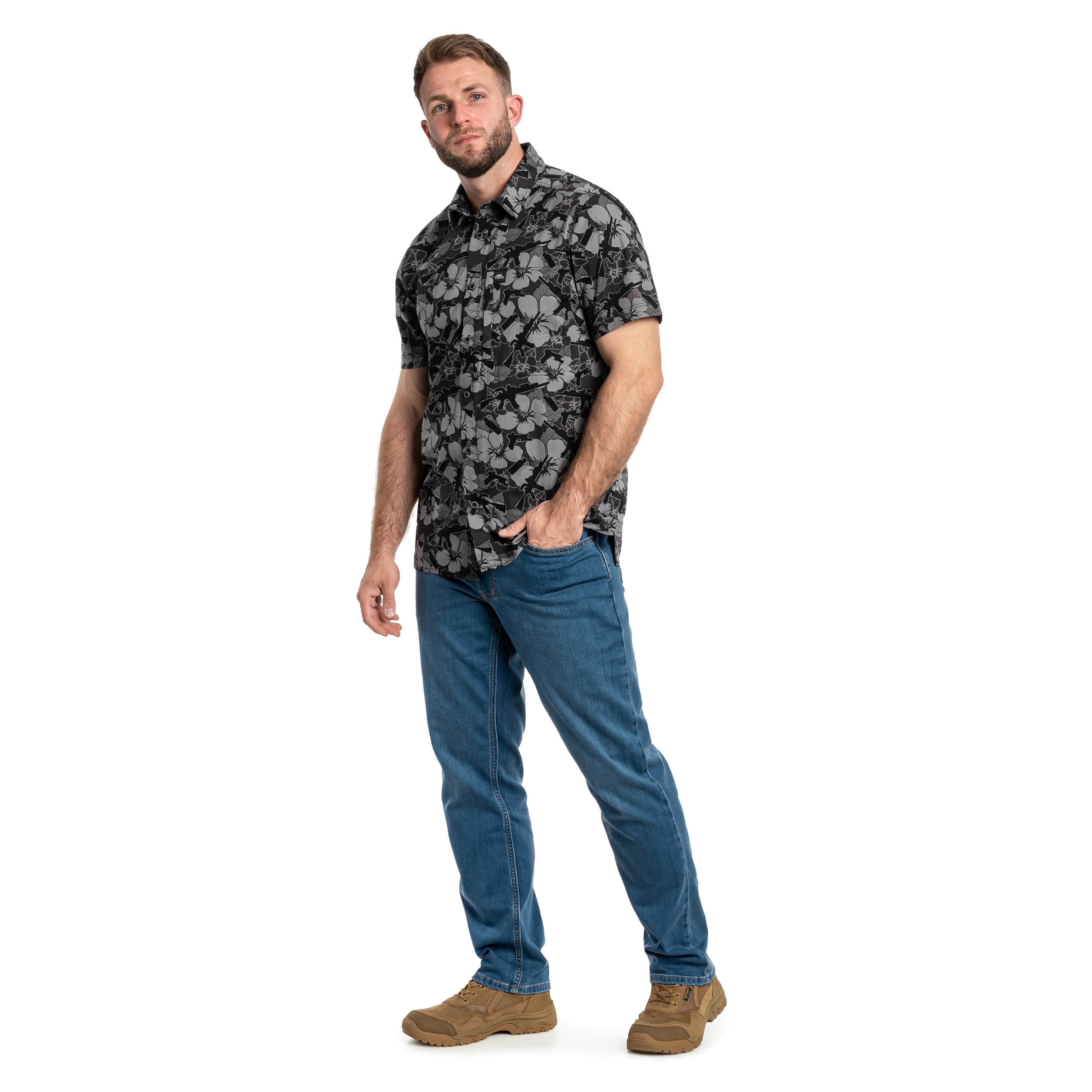 Chemise Tactical Hawaiian Short Sleeve Helikon - Dark Ops