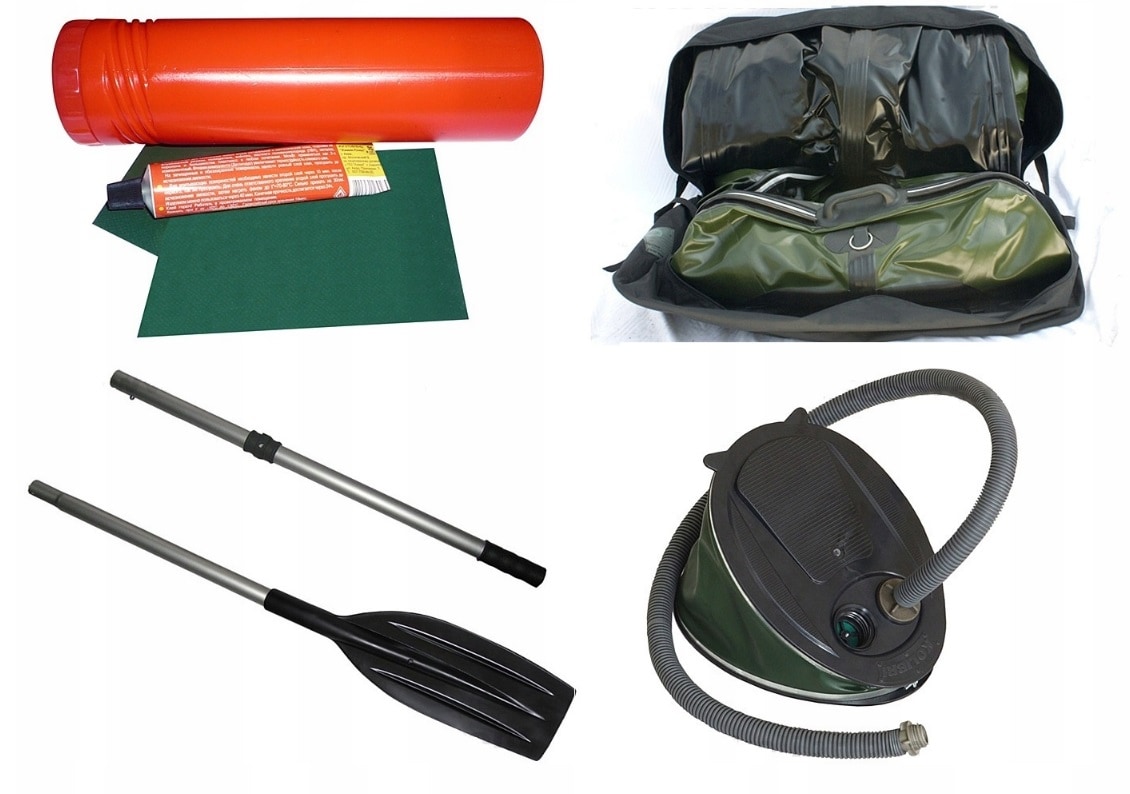 Ponton avec plancher enroulable et tableau arrière pour moteur Kolibri K-240T - Green