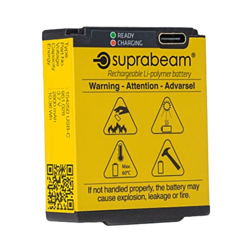 Batterie 3,7V Li-Po USB-C Suprabeam pour lampes de poche V3 Pro, V4 Pro - 2800 mAh