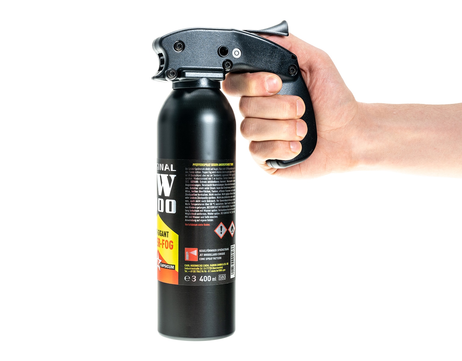 Spray au poivre contre les animaux TW 1000 Pepper Gigant Spray 400 ml - cône