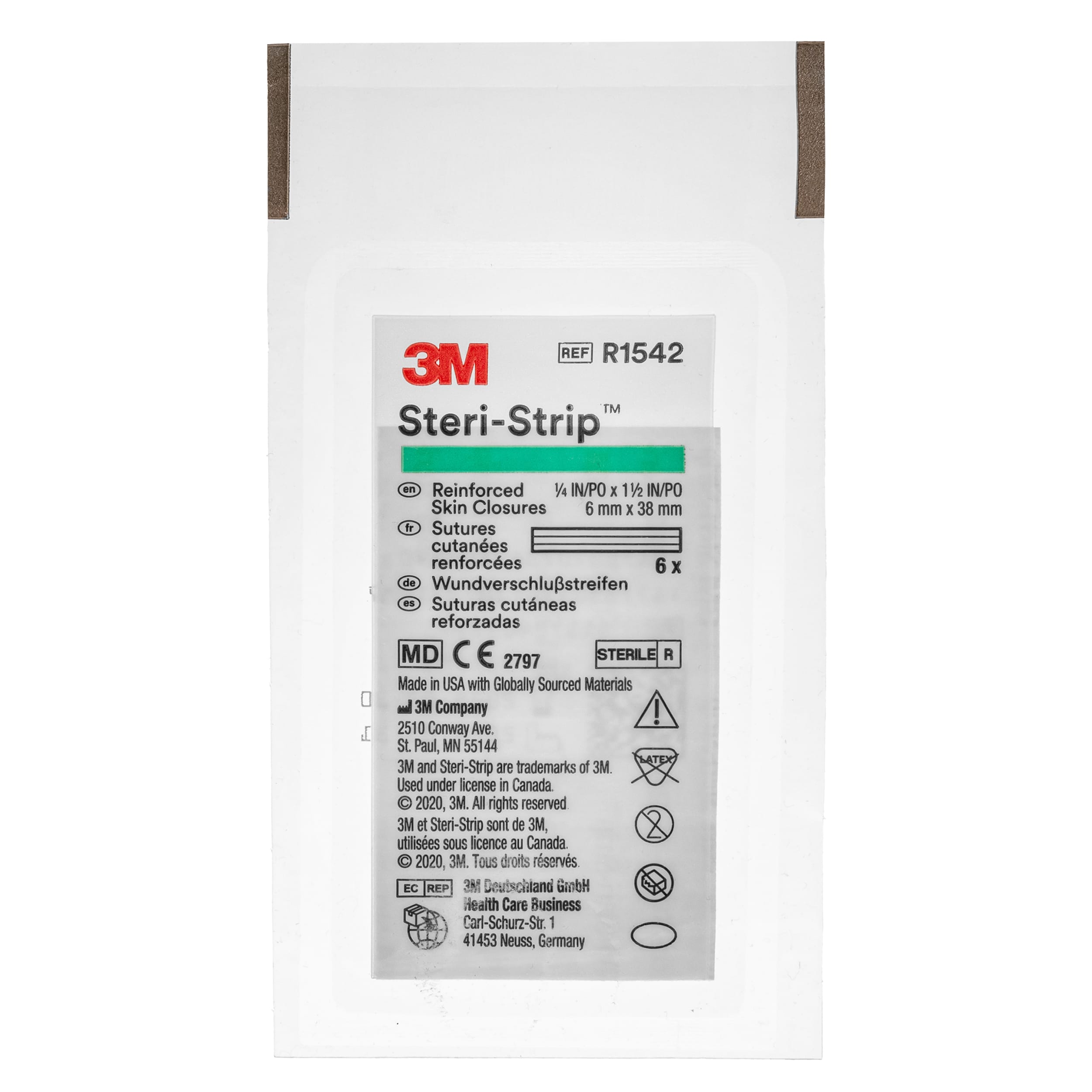 Bandes 3M Steri-Strip pour refermer les plaies 6 x 38 mm - 6 pcs.