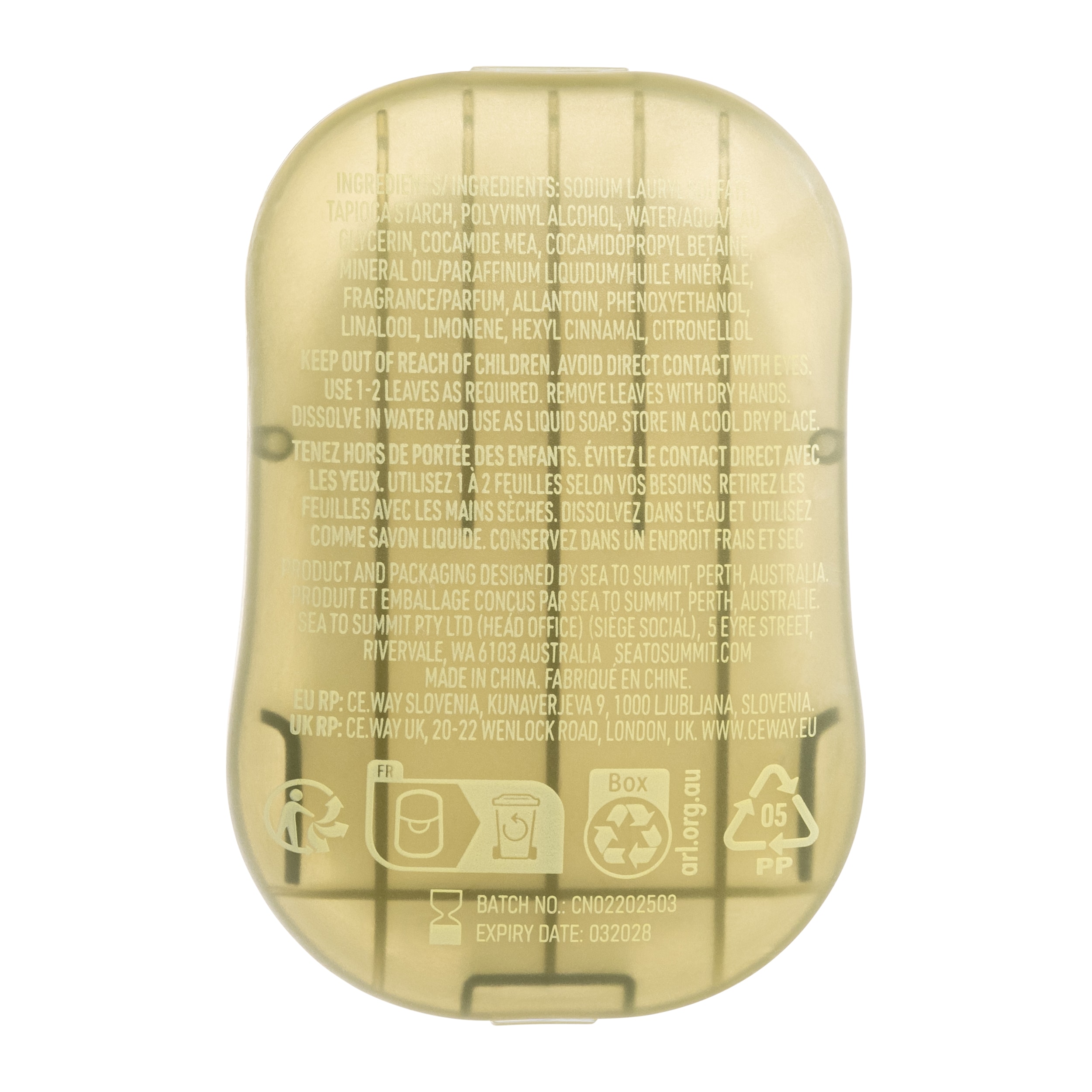 Savon touristique en barre Trek & Travel Pocket Body Wash - 50 pcs. Sea To Summit