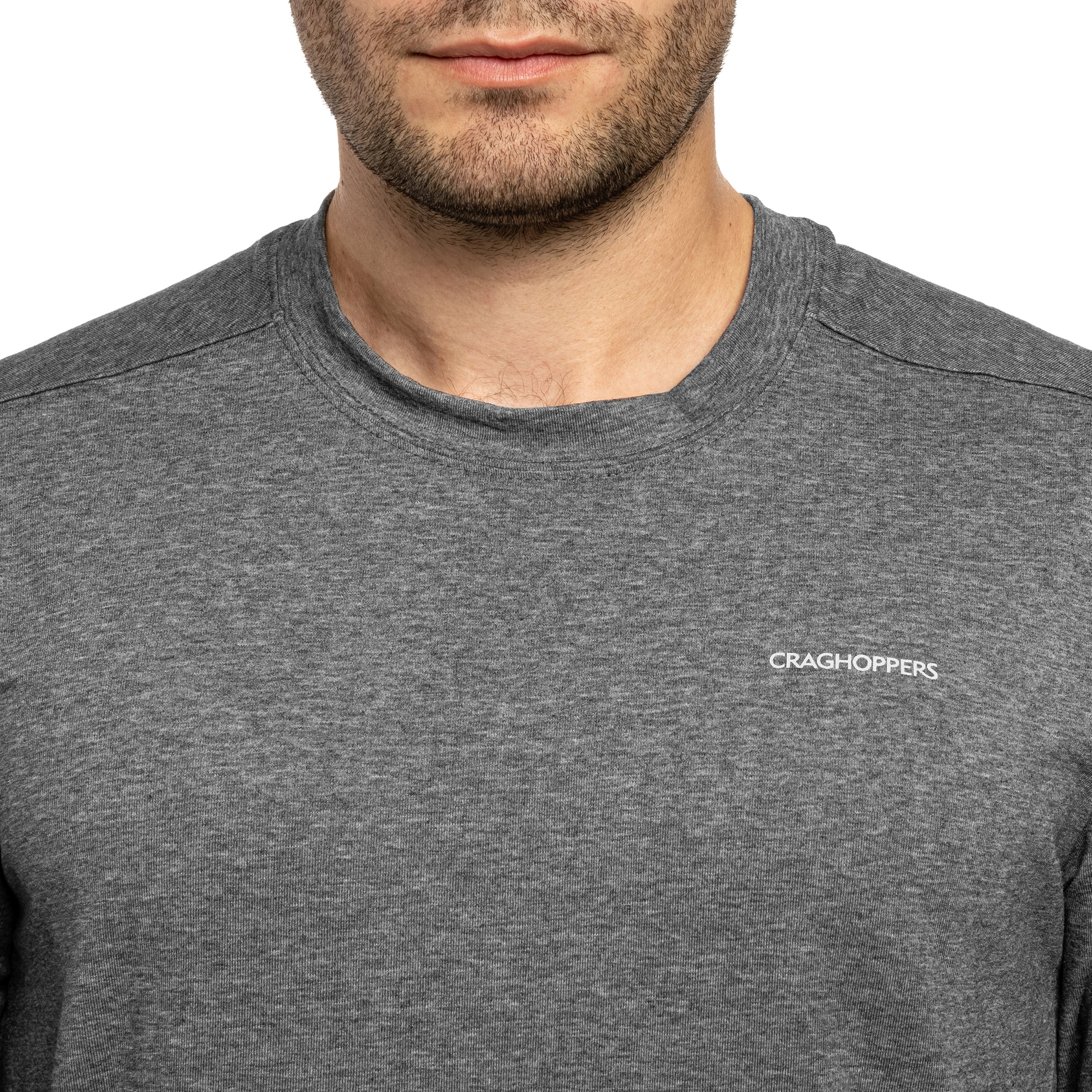 T-shirt Long Sleeve NosiLife Abel Craghoppers - Black Pepper Marl