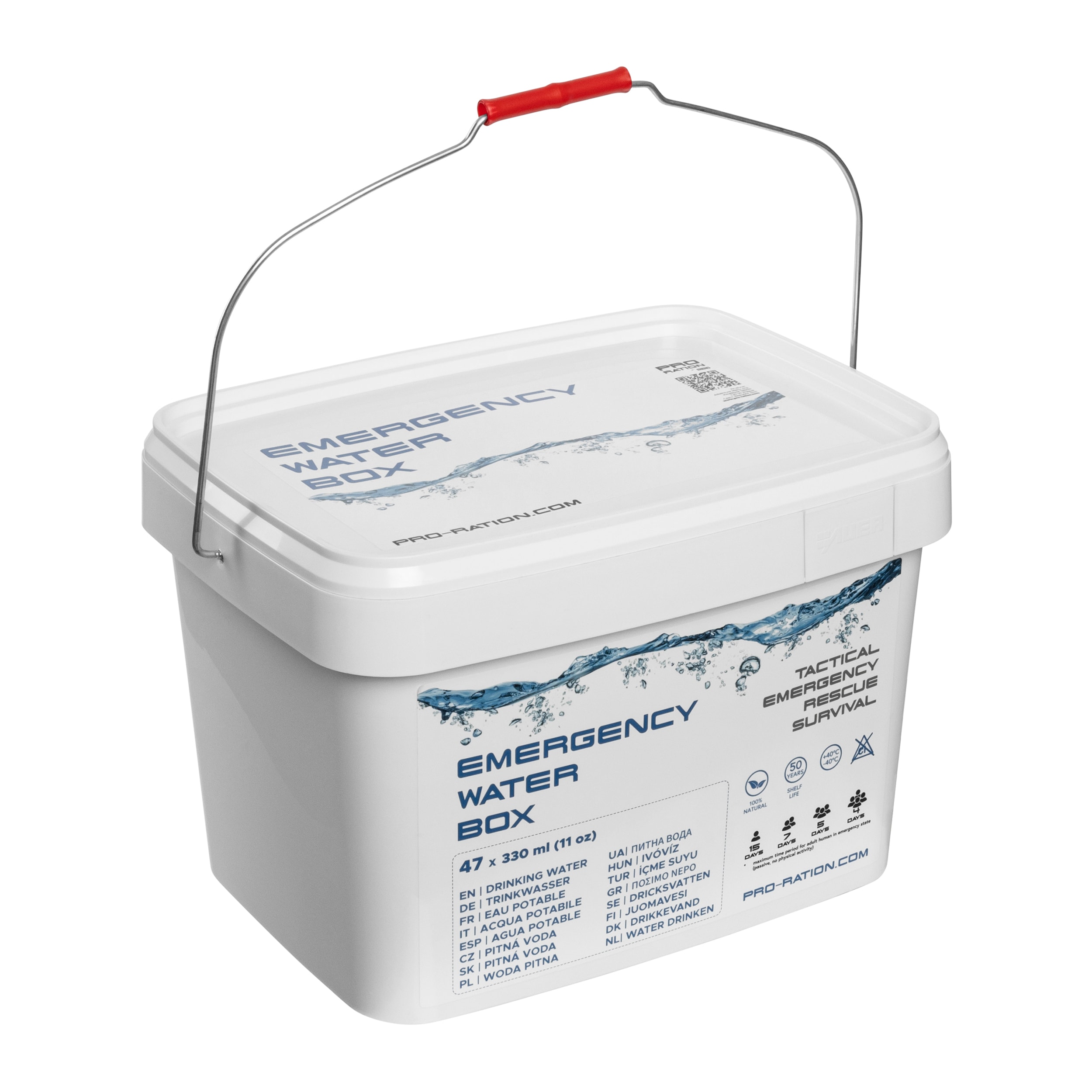 Eau potable Pro Ration Emergency Water Box 47 x 330 ml