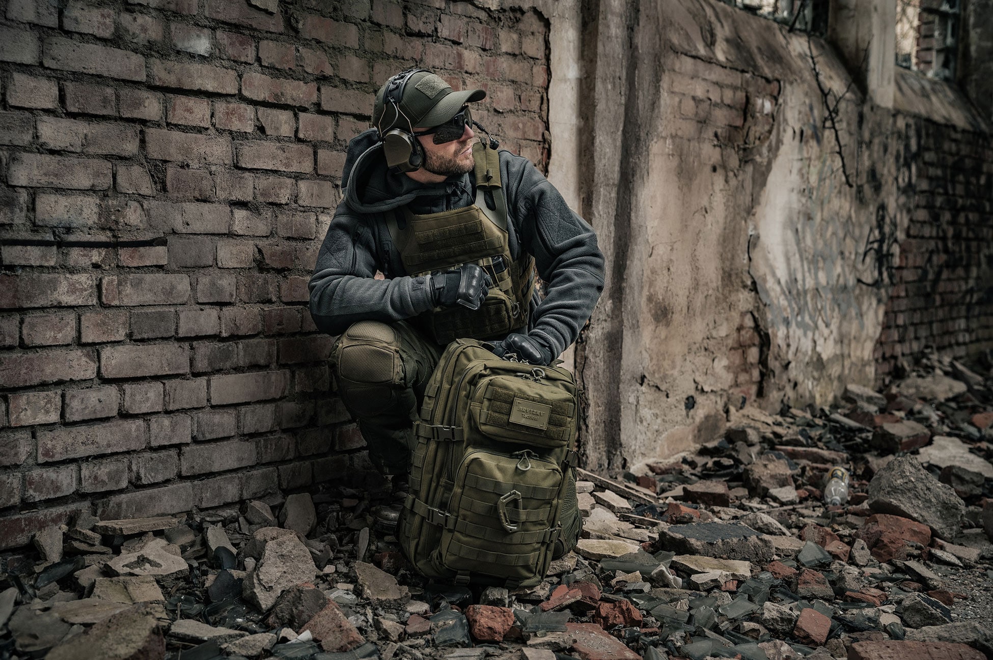 Sac à dos Brytzky Tactical Polygon Large 36 L - Olive