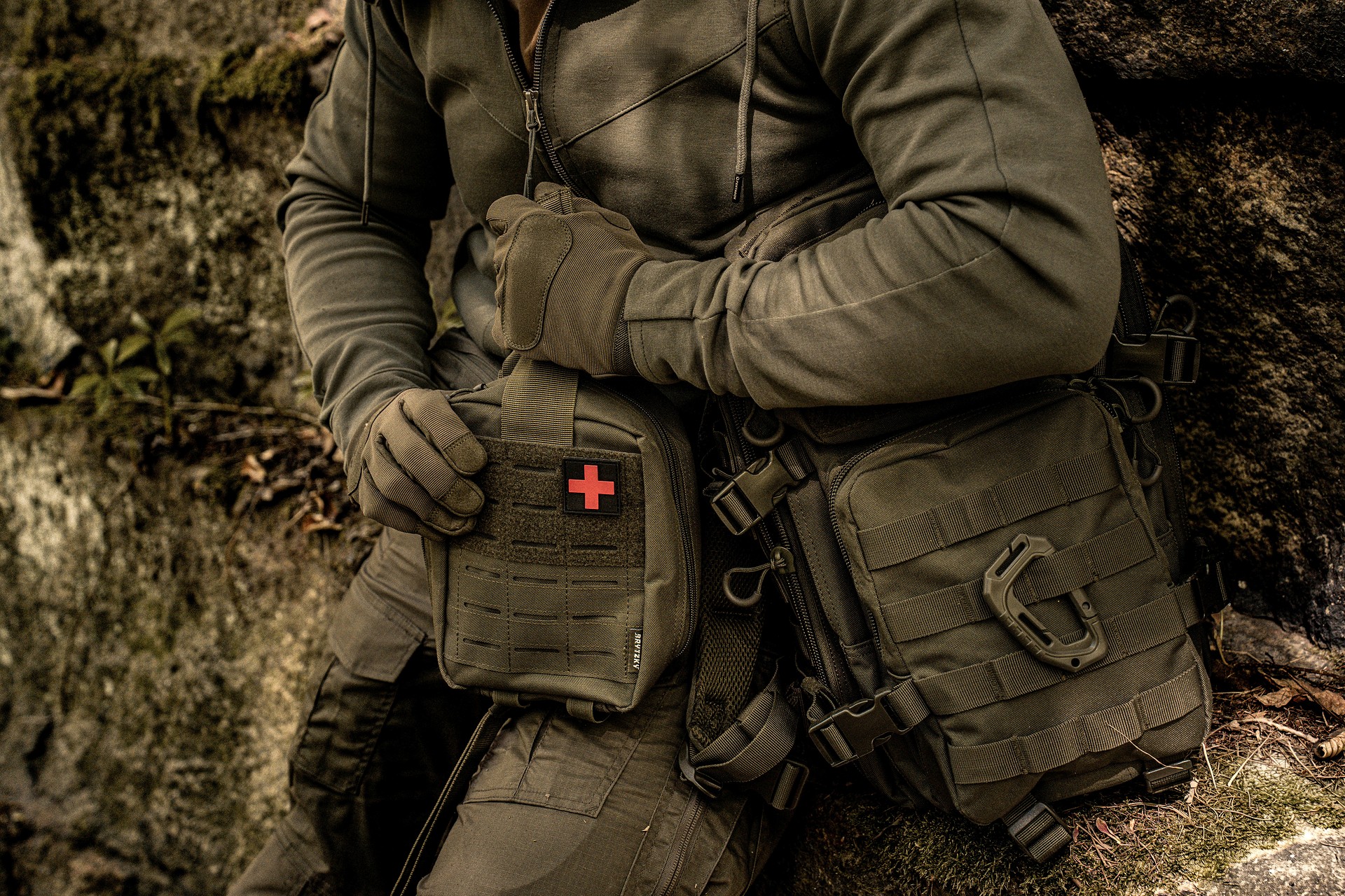 Trousse de premiers secours tactique MOLLE IFAK Brytzky Tactical - Olive