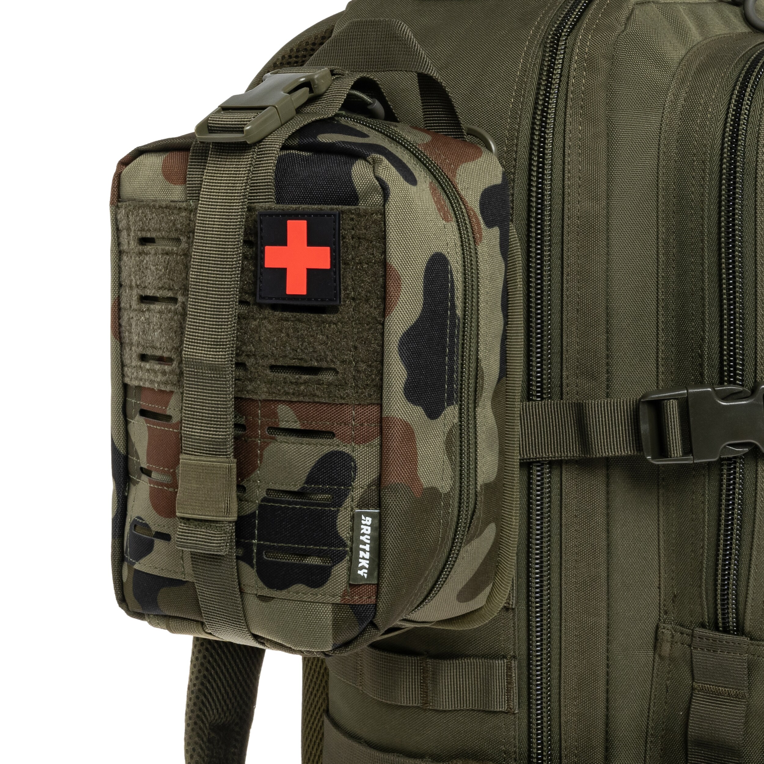 Trousse de premiers secours tactique MOLLE IFAK Brytzky Tactical - wz.93 Pantera PL Woodland