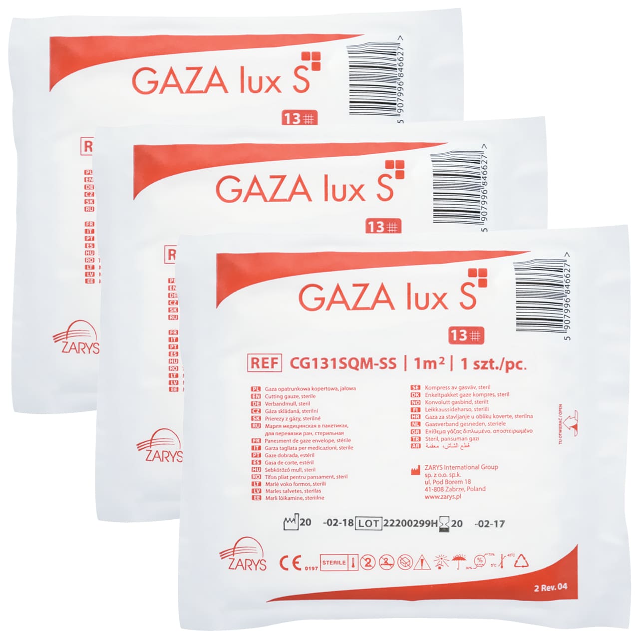 Gaze de pansement Lux S 100 x 100 cm - 3 pcs. Zarys