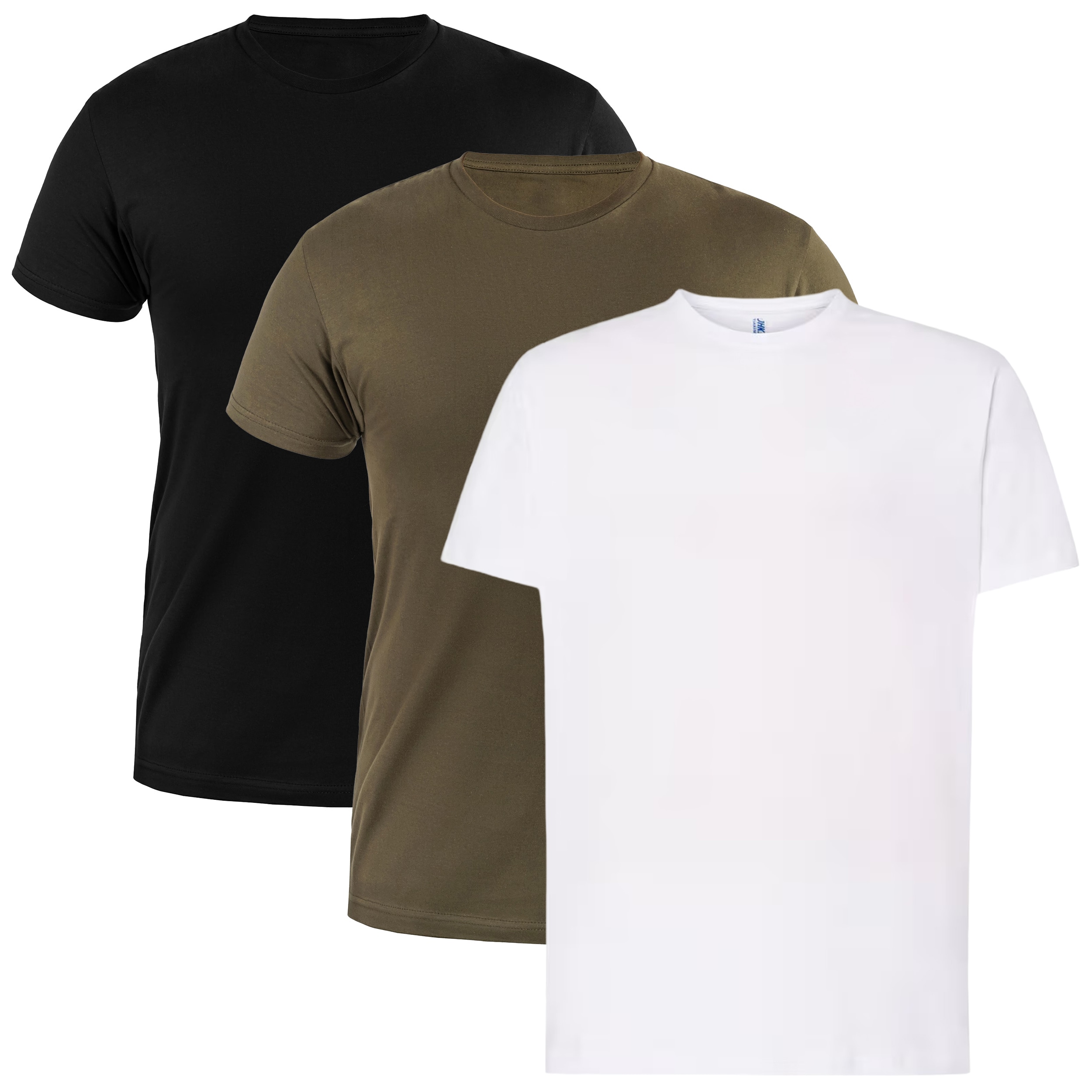 T-shirt militaire Black/Khaki/White - 3 pcs.