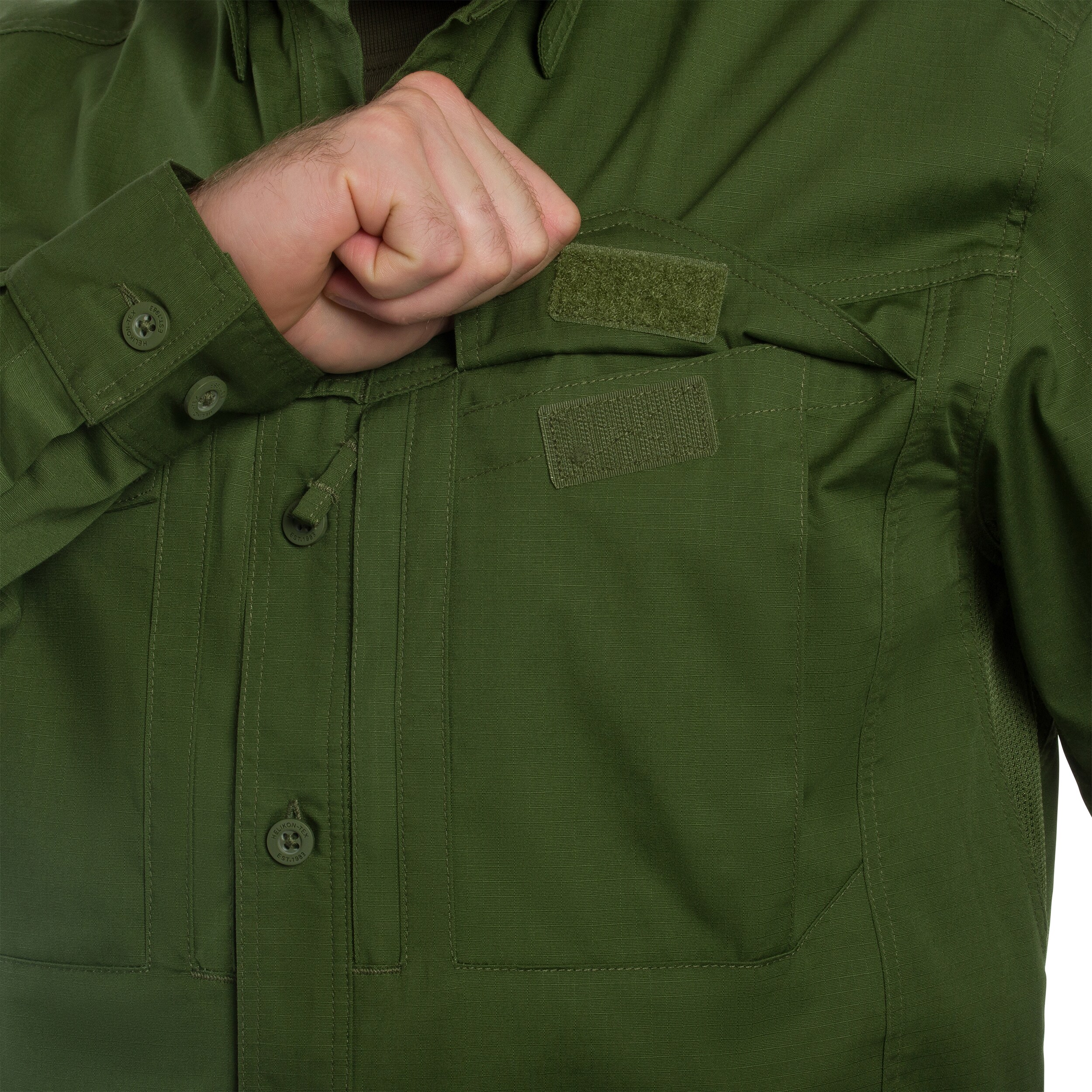 Chemise Defender Mk2 PolyCotton Ripstop Long Sleeve Helikon - Pine Green