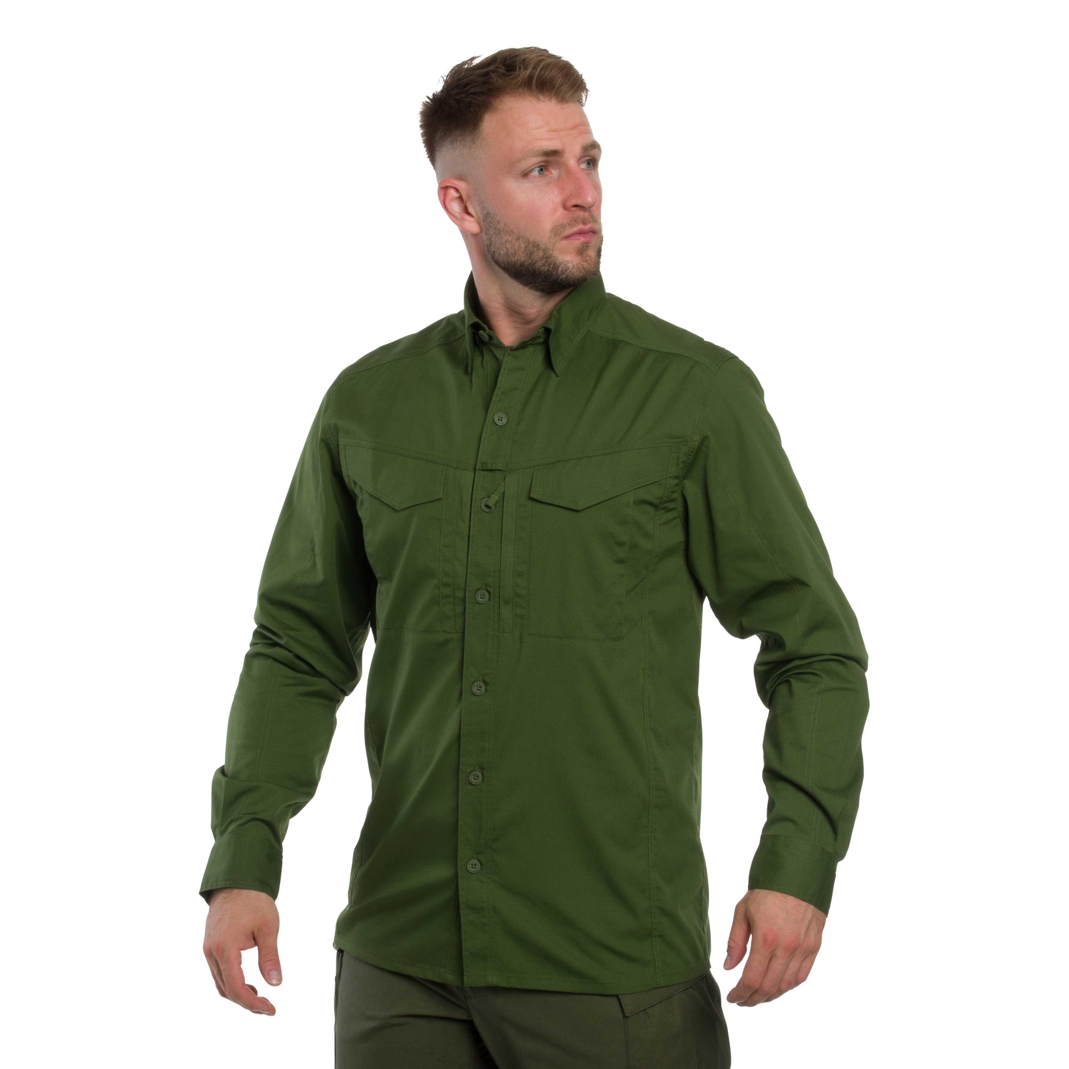 Chemise Defender Mk2 PolyCotton Ripstop Long Sleeve Helikon-Tex - Pine Green