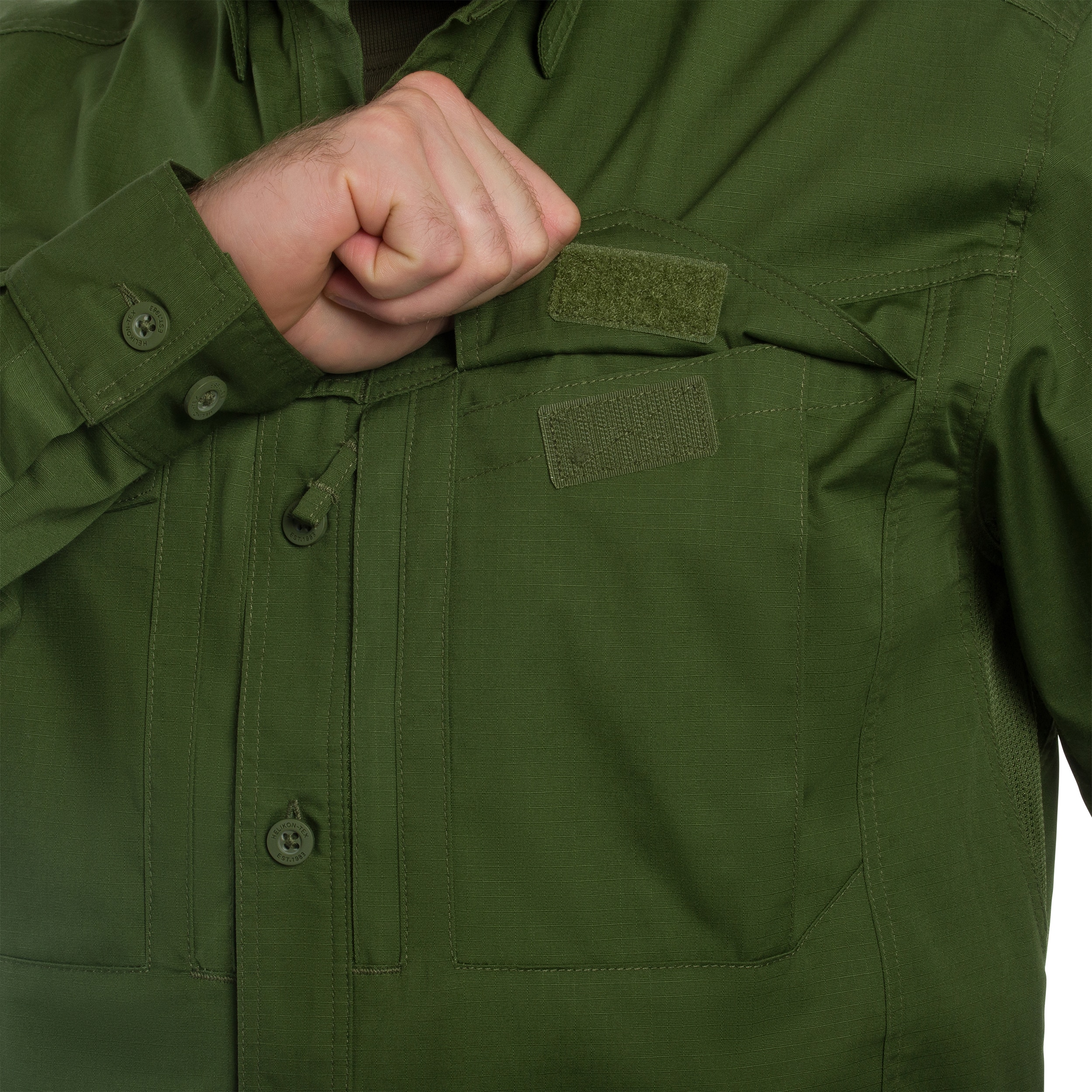 Chemise Defender Mk2 PolyCotton Ripstop Long Sleeve Helikon-Tex - Pine Green