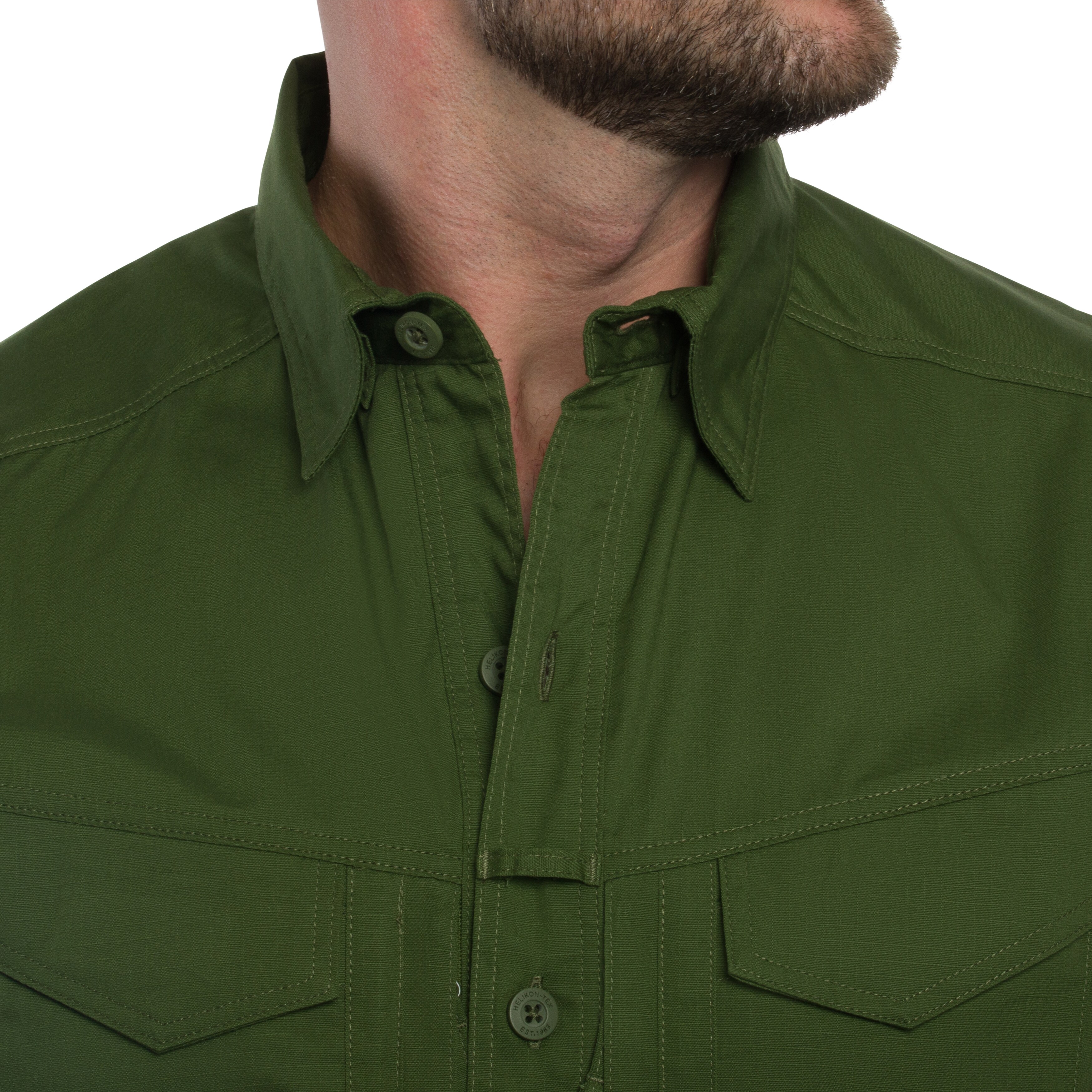 Chemise Defender Mk2 PolyCotton Ripstop Short Sleeve Helikon - Pine Green