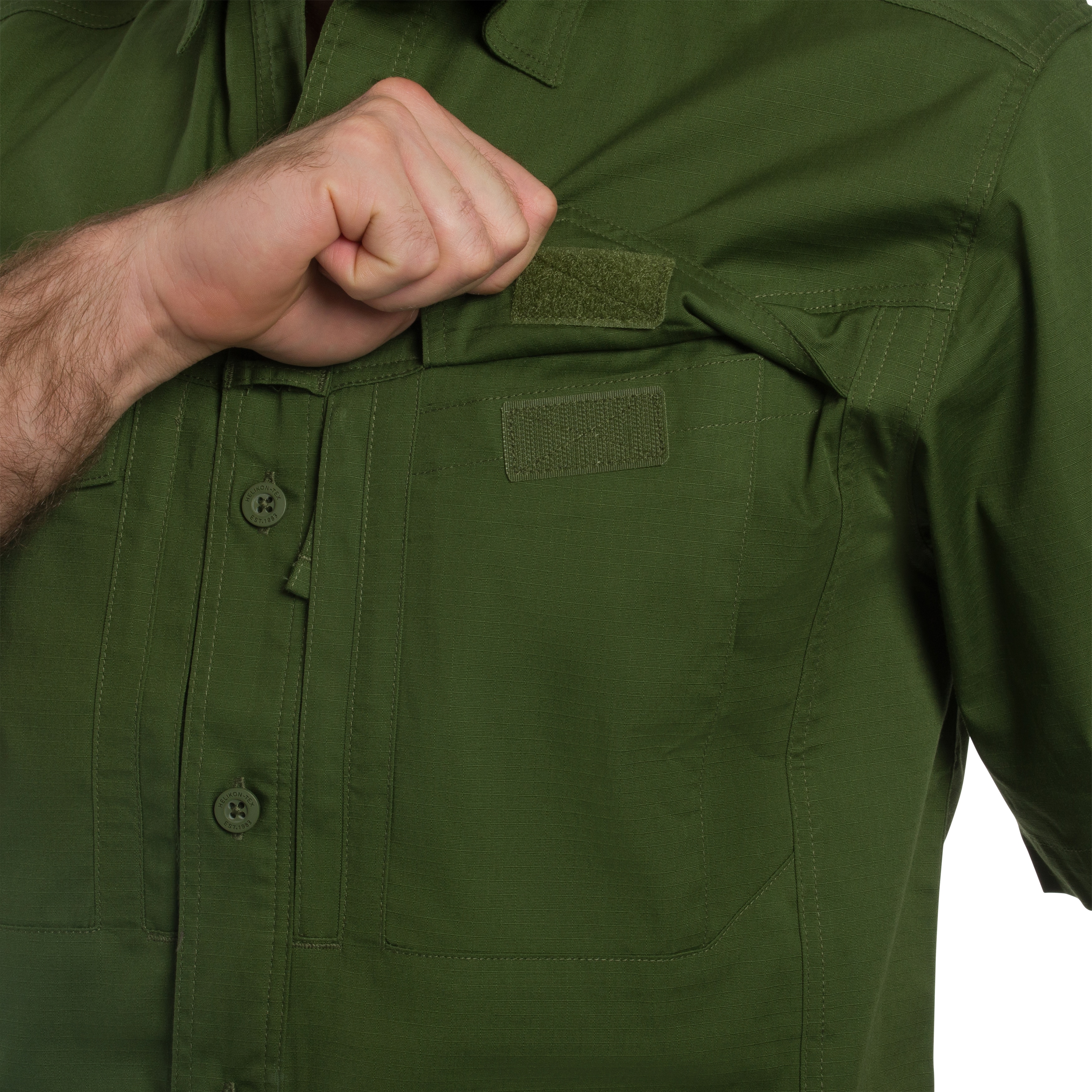 Chemise Defender Mk2 PolyCotton Ripstop Short Sleeve Helikon-Tex - Pine Green