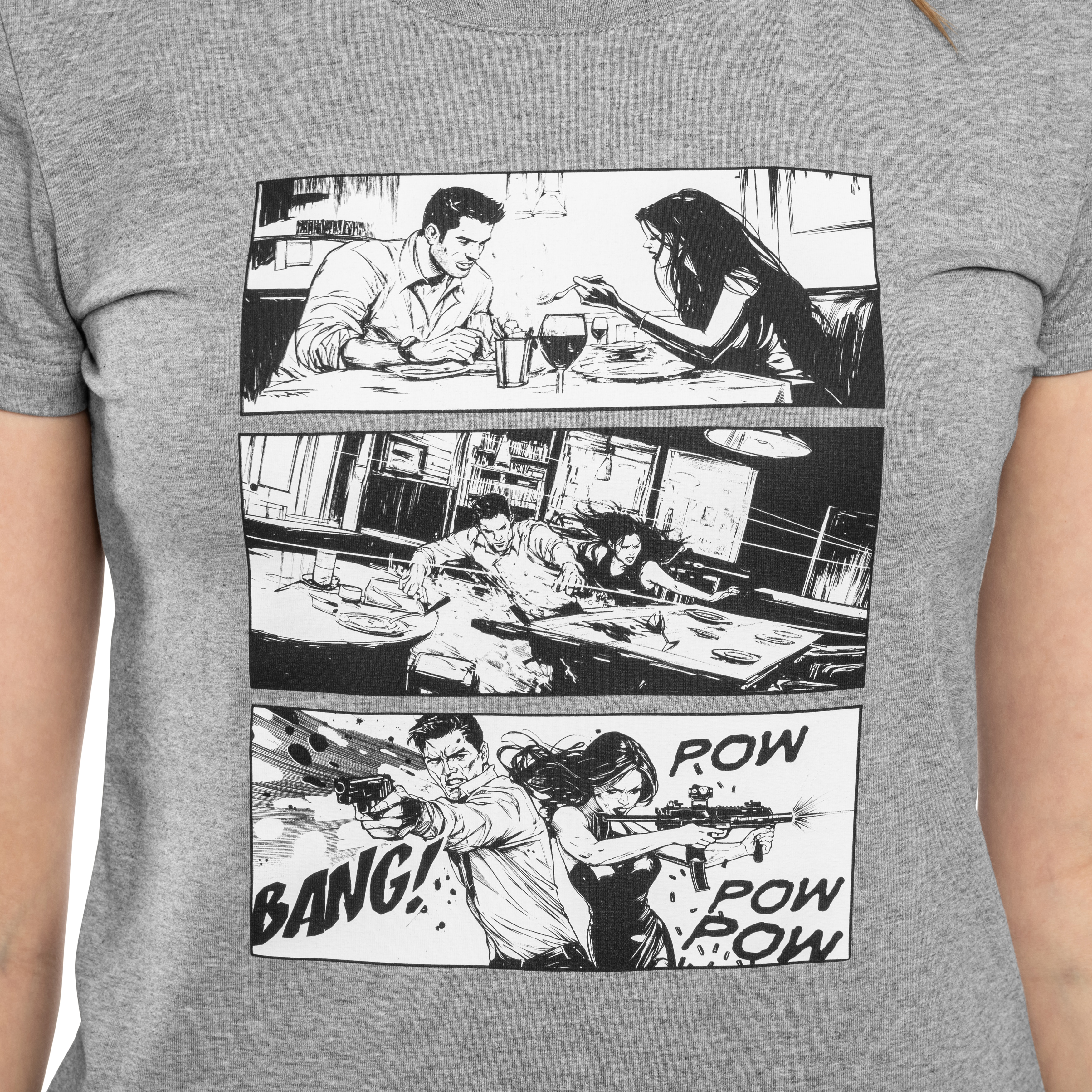 T-shirt pour femmes Combat Date Helikon-Tex - Mid Grey Melange