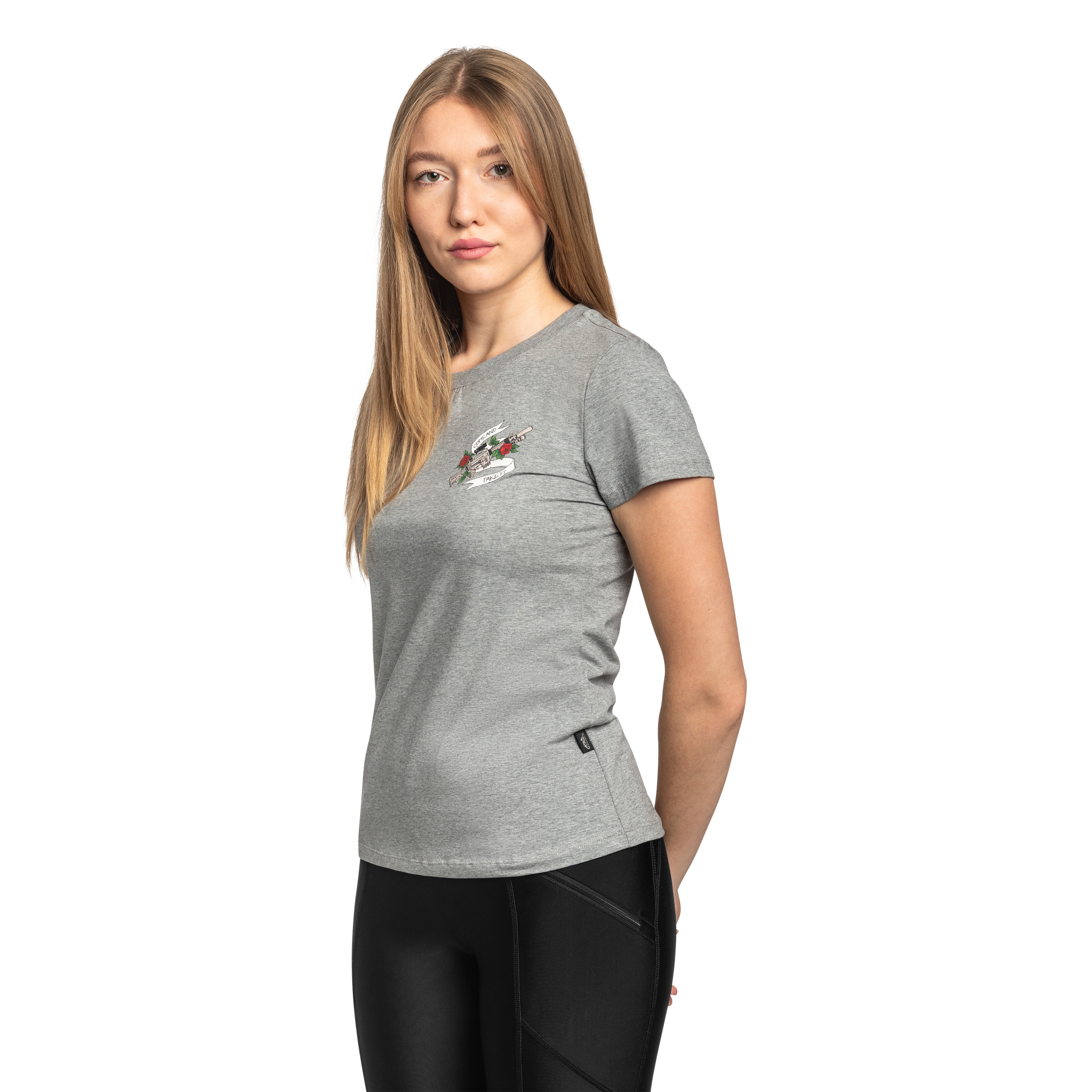 T-shirt pour femmes Come And Take It Slim Helikon-Tex - Mid Grey Melange