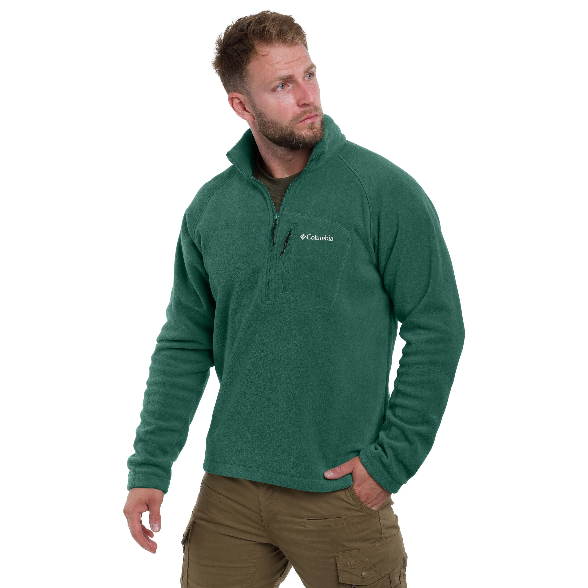 Polaire Fast Trek III Half Zip New Columbia - Rain Forest
