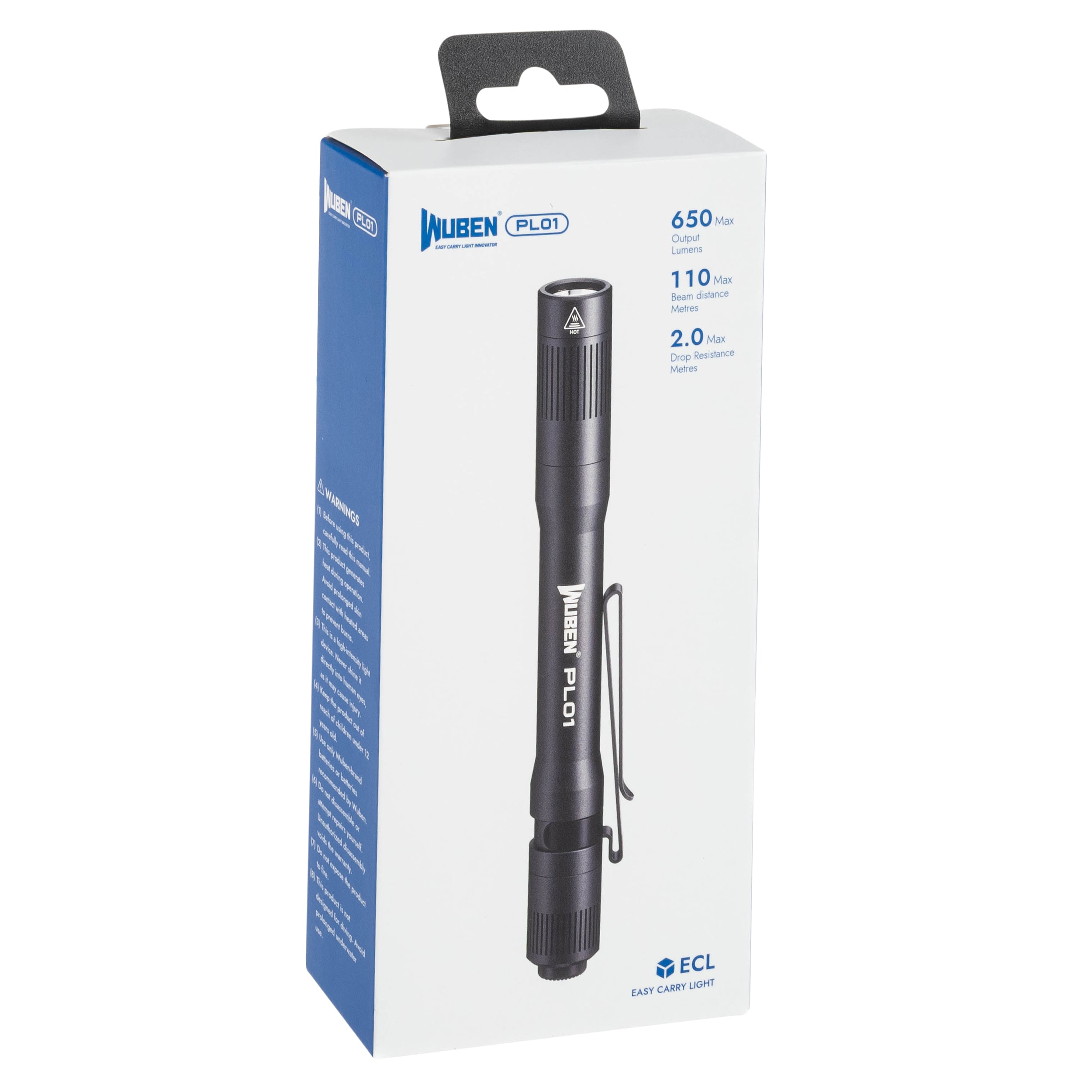 Lampe de poche PL01 650 lumens Wuben - Black