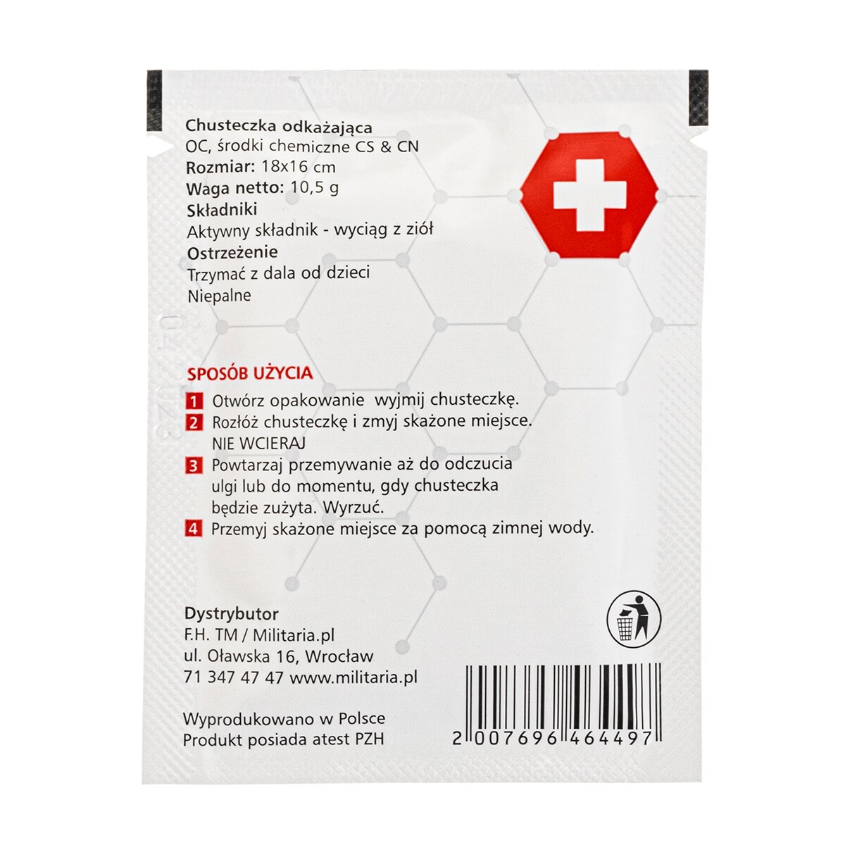 Mouchoir neutralisant le spray au poivre Gas Relief - 3 pcs.