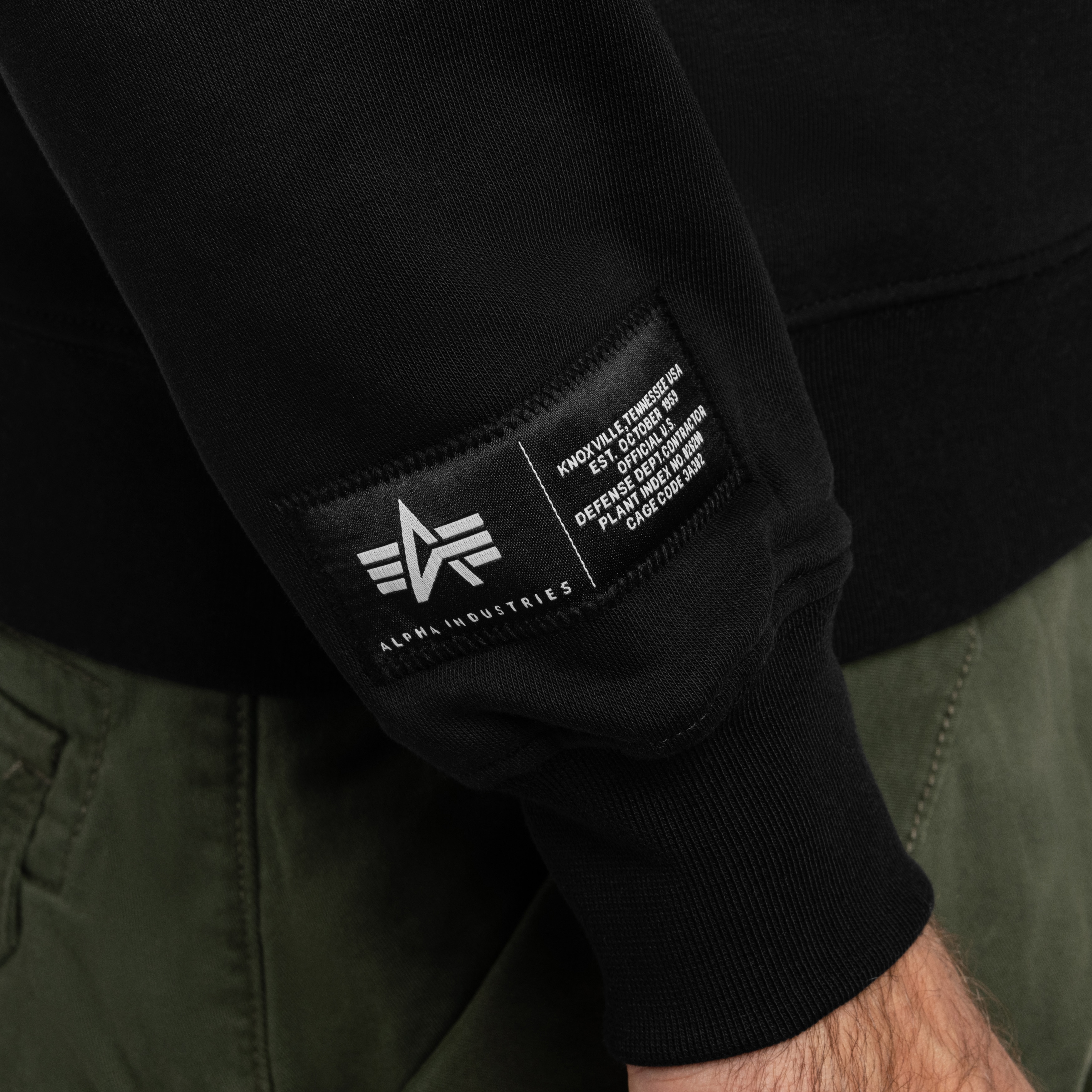 Sweat-shirt Label Backprint Alpha Industries - Black