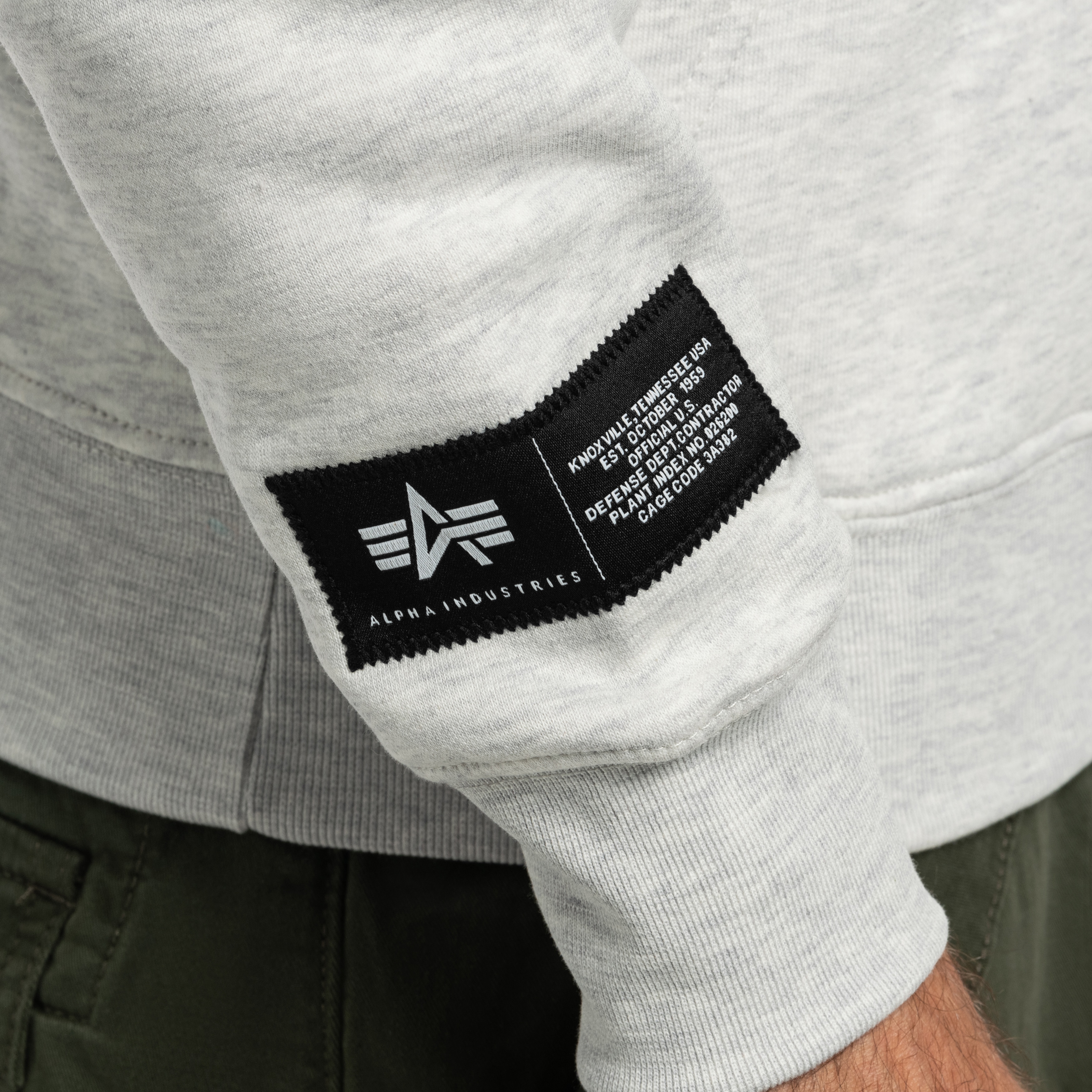 Sweat-shirt Label Backprint Hoodie Alpha Industries - Pastel Grey