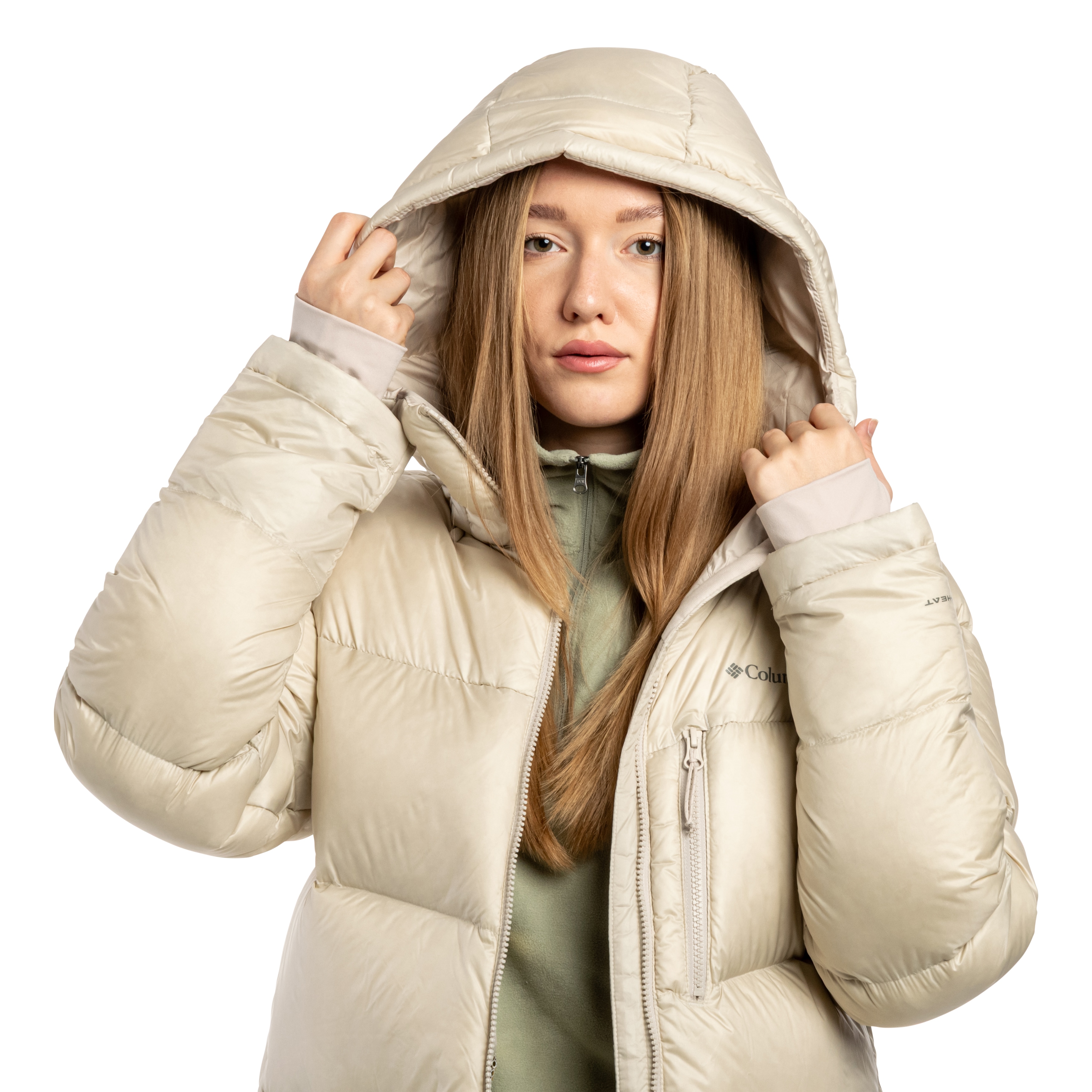Veste pour femme Cloudview Down Hooded Jacket Columbia - Dark Stone