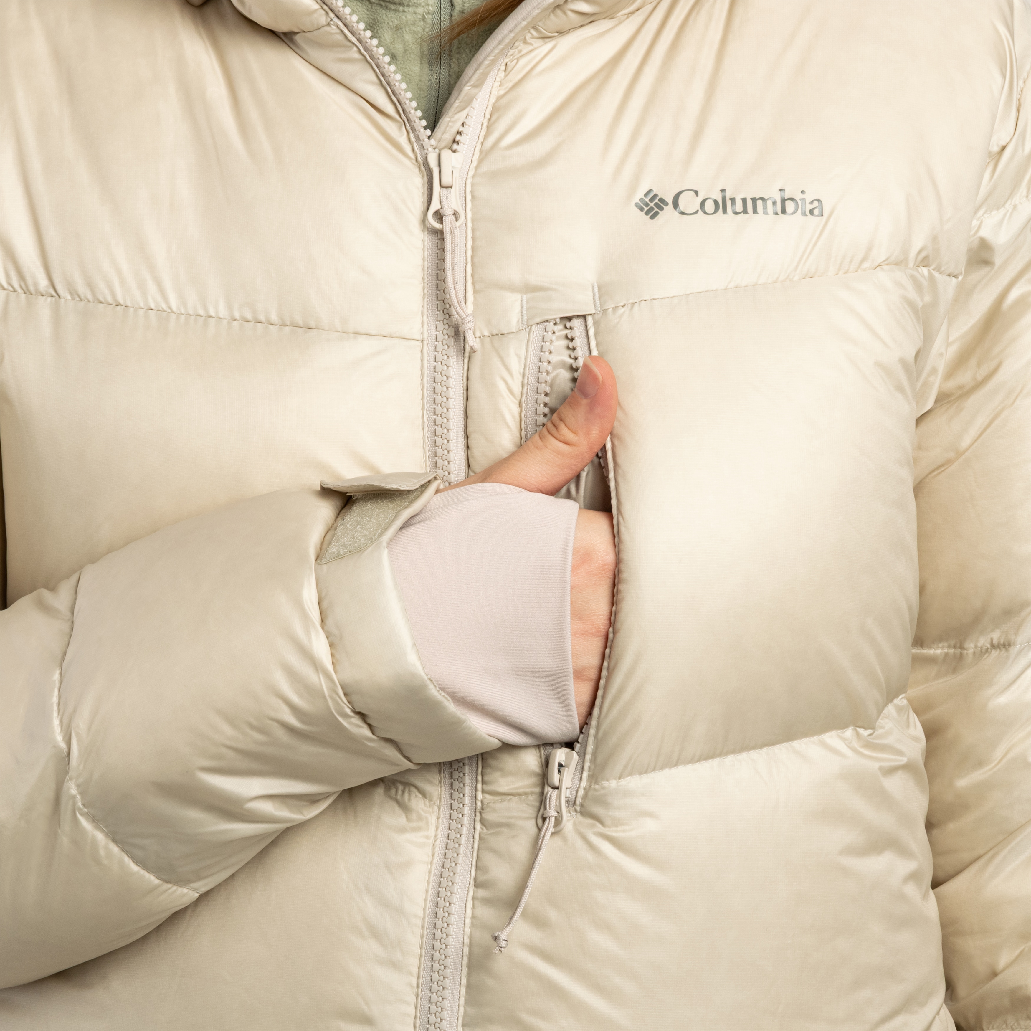 Veste pour femme Cloudview Down Hooded Jacket Columbia - Dark Stone