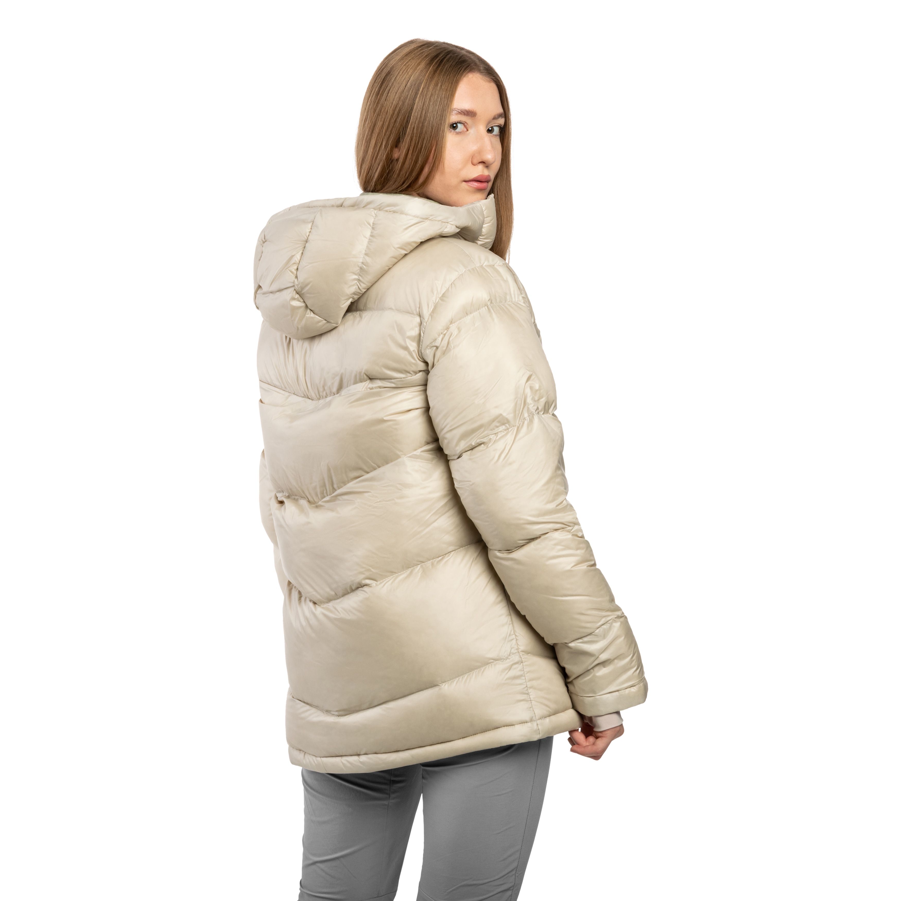 Veste pour femme Cloudview Down Hooded Jacket Columbia - Dark Stone