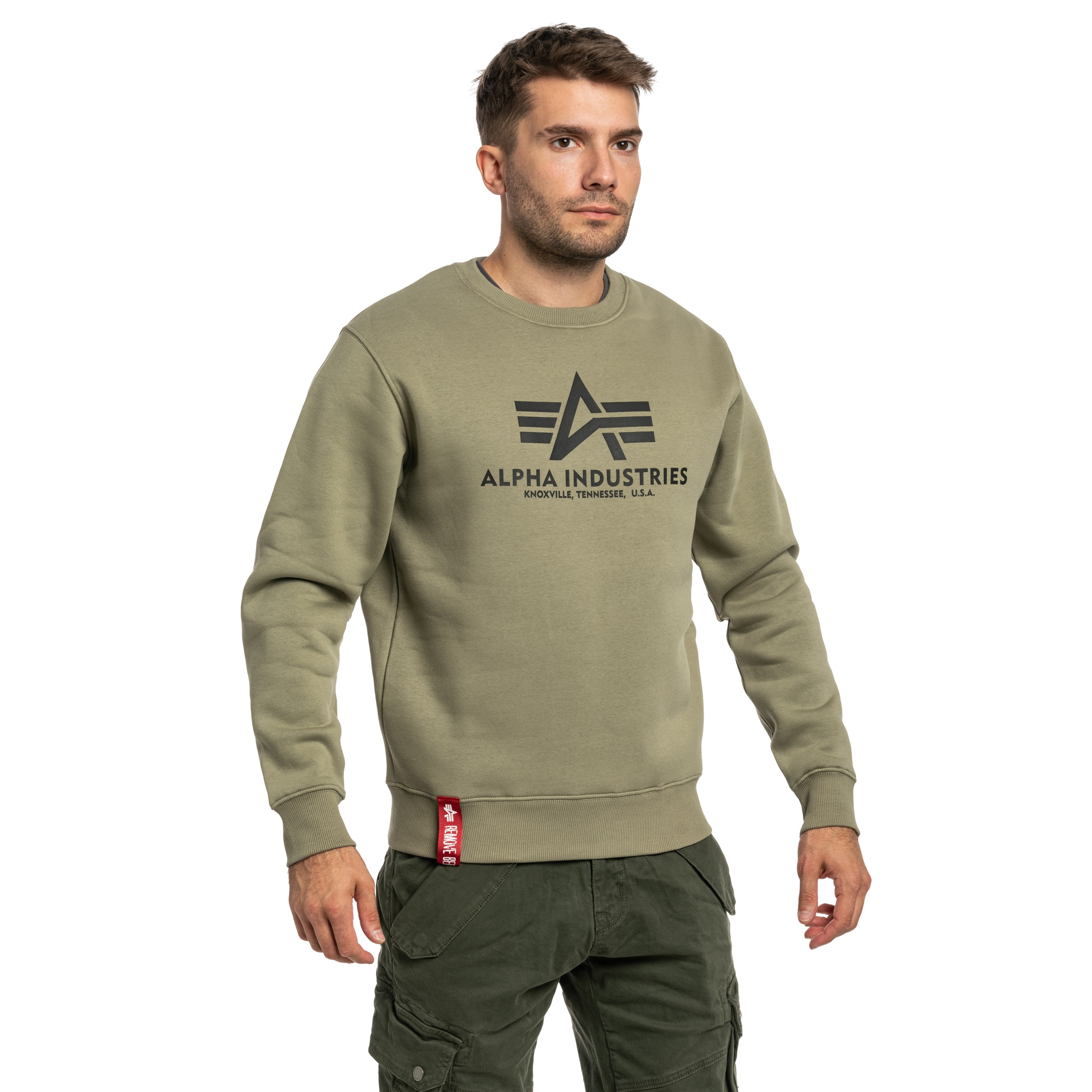 Sweat-shirt Basic Sweater Alpha Industries - Olive