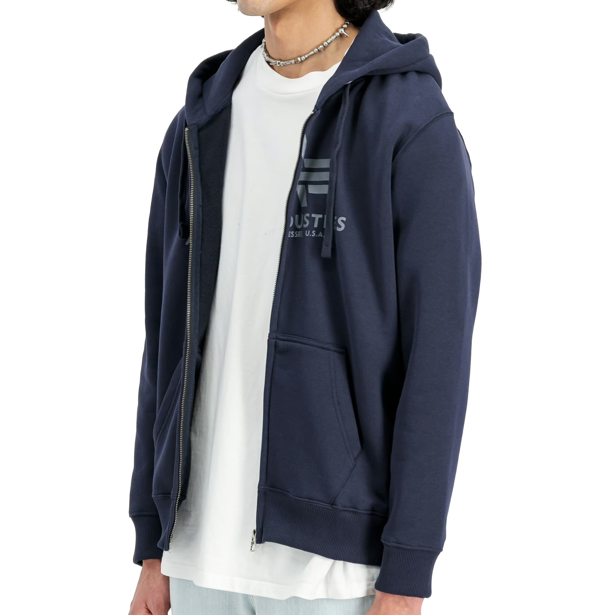 Sweat-shirt Basic Zip Hoody Alpha Industries - Rep Blue