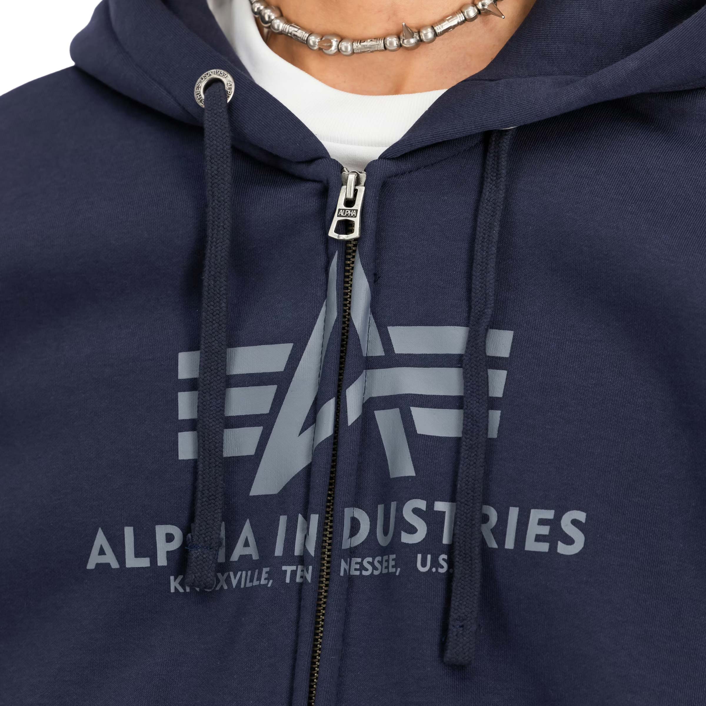 Sweat-shirt Basic Zip Hoody Alpha Industries - Rep Blue