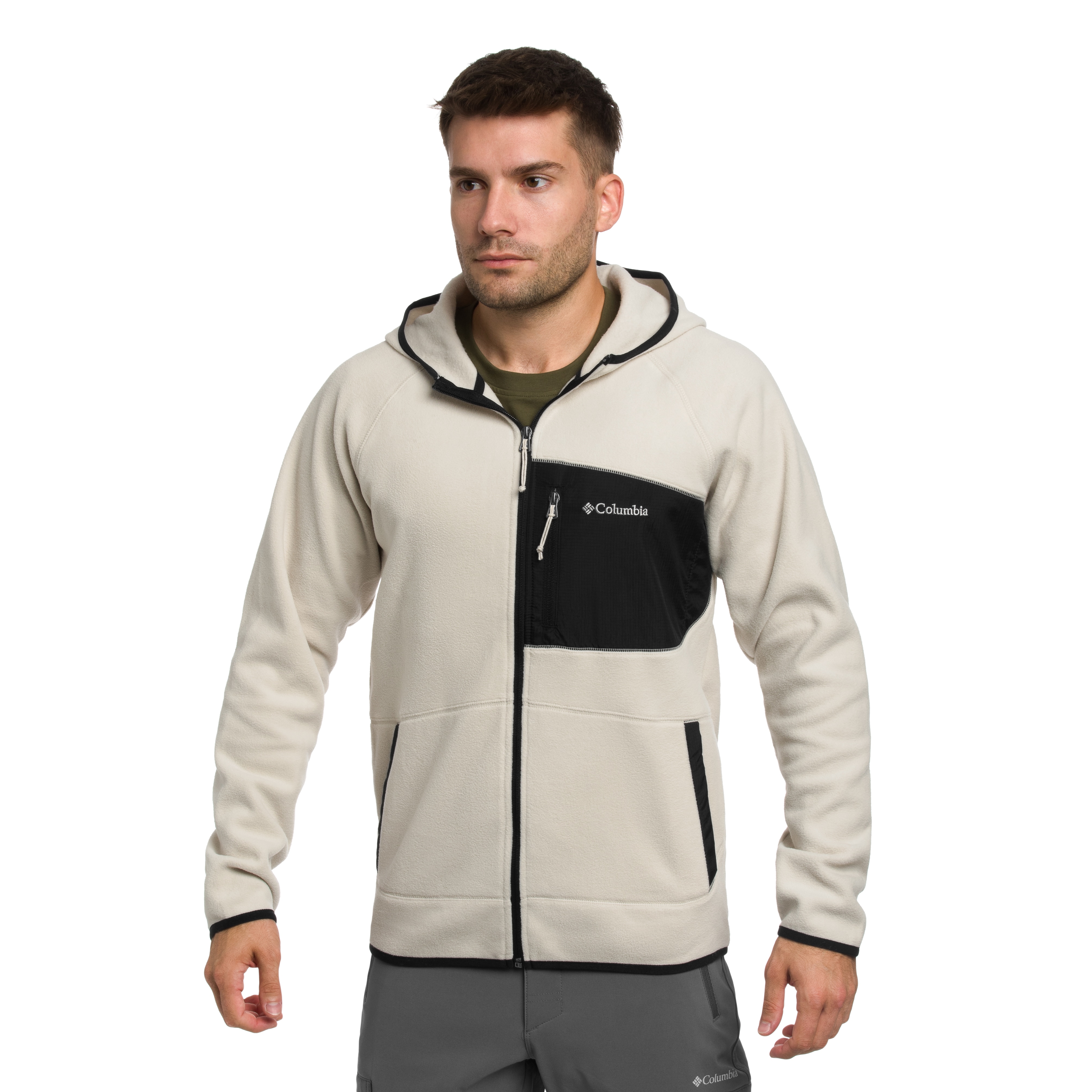 Polaire Fast Trek Overlay Hooded Columbia - Dark Stone/Black