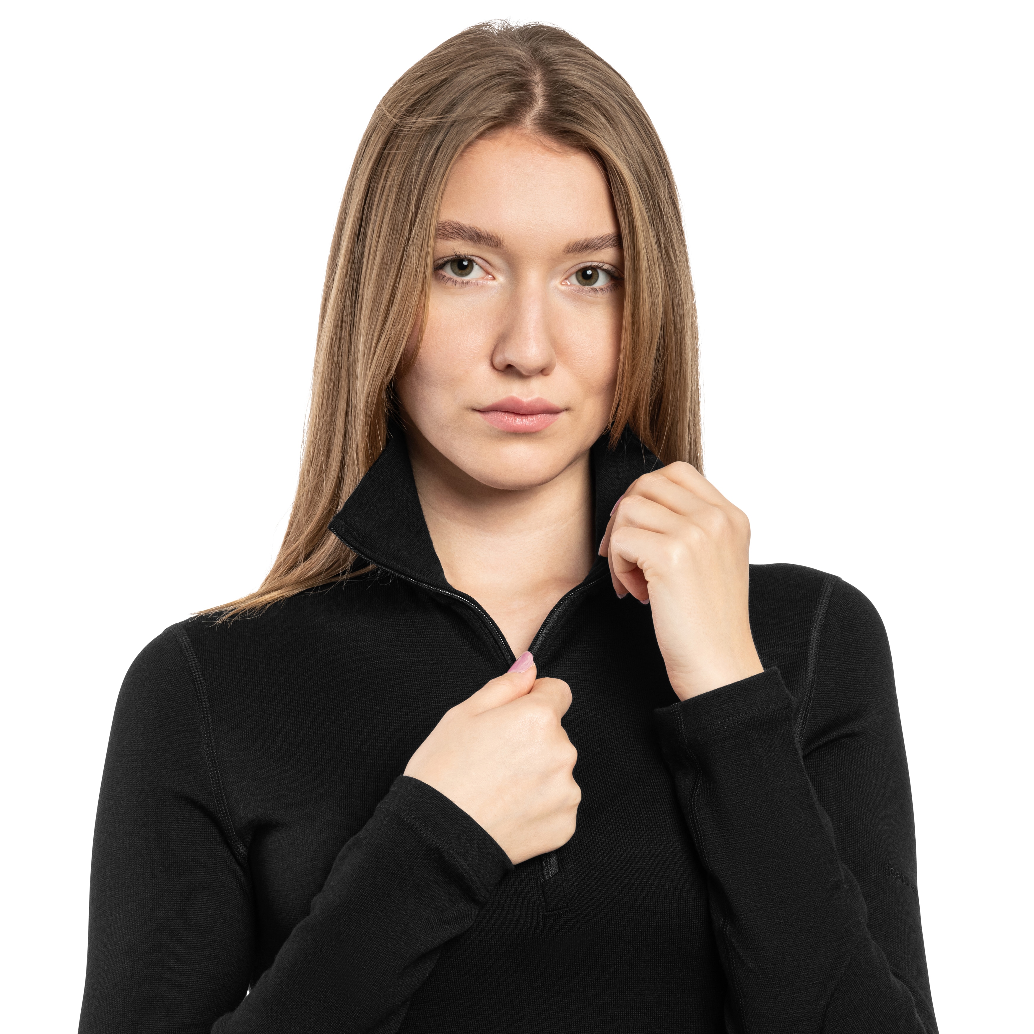 Sweat-shirt thermoactif pour femmes 260 Tech Half-Zip Icebreaker - Black