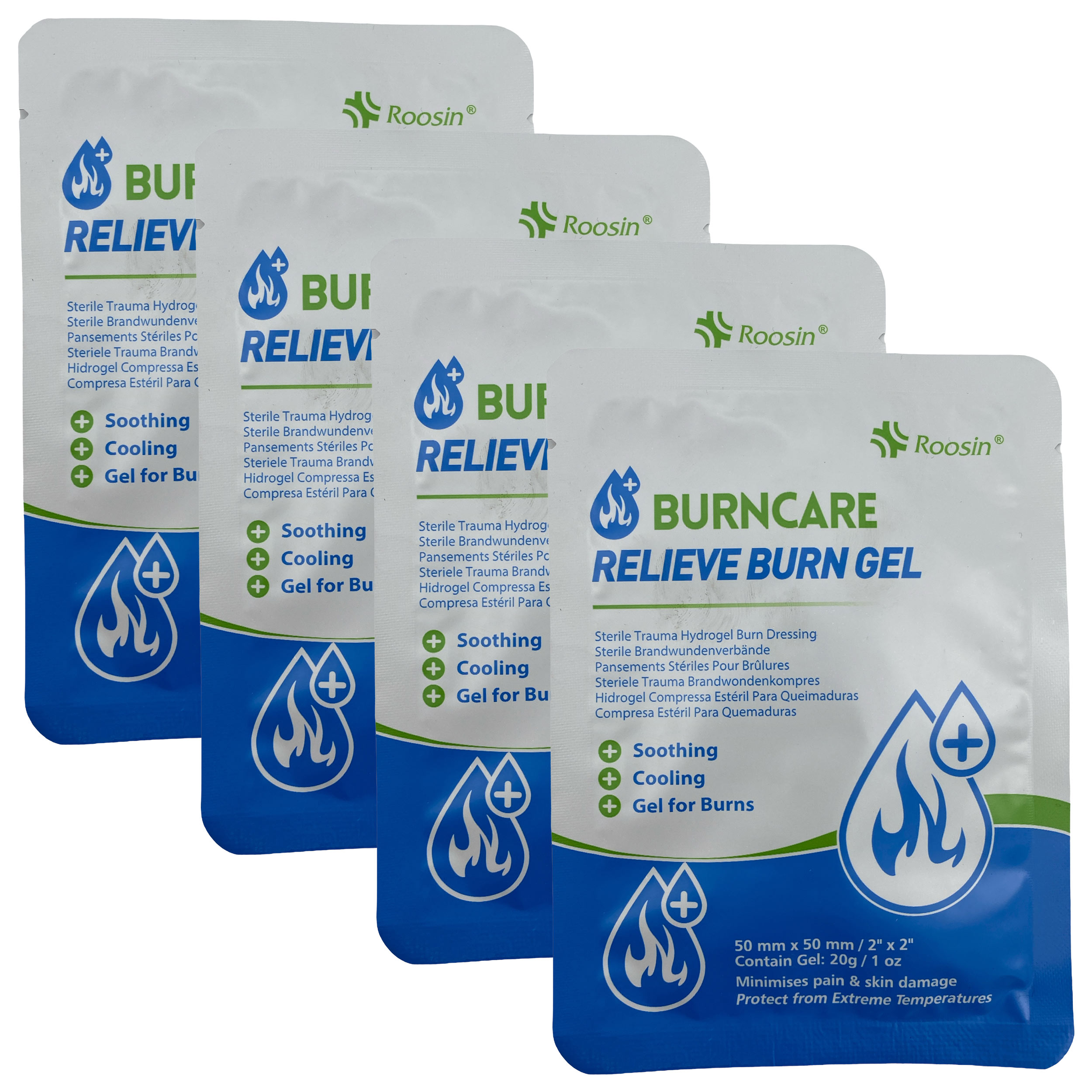 Pansement hydrogel Burncare Relieve Burn Gel 5 x 5 cm - 4 pcs. Roosin