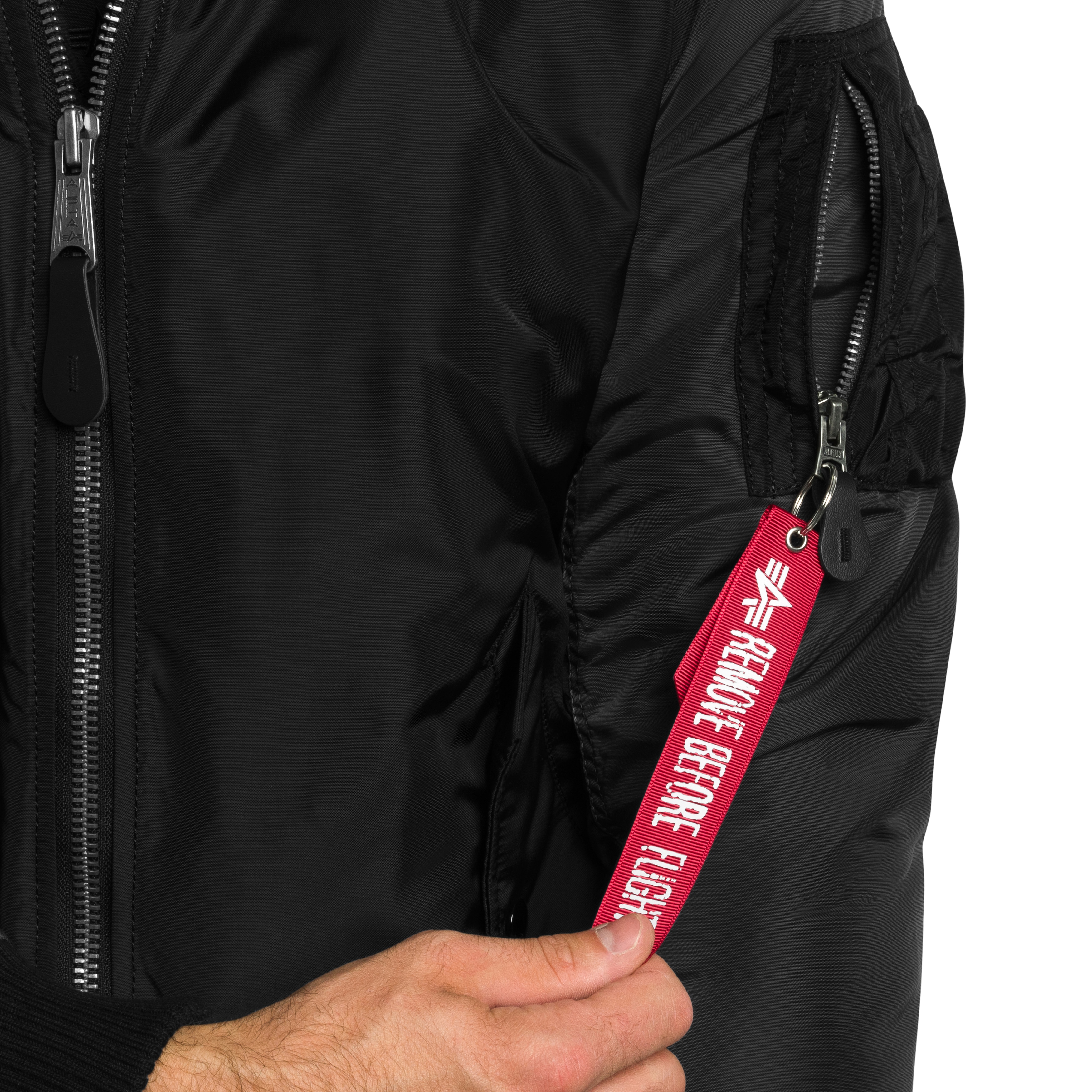 Veste MA-1 Camo Back Embroidery Bomber Alpha Industries - Black