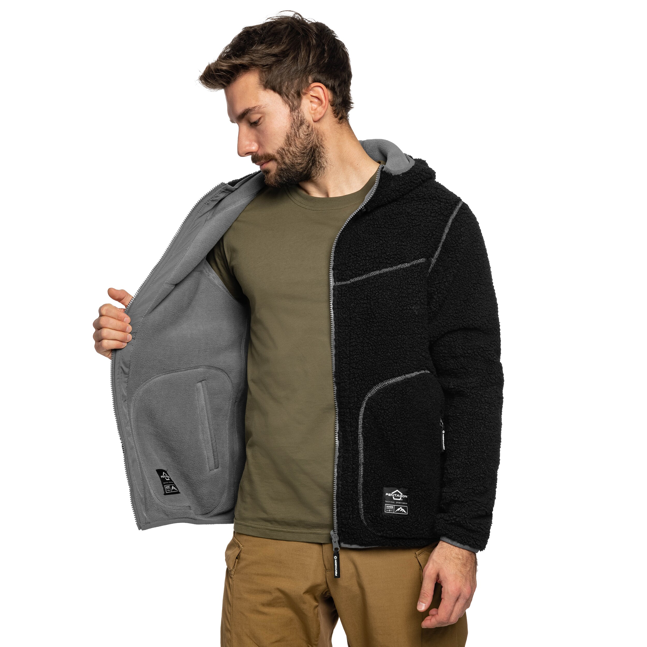 Polaire Sherpa Ianos Pentagon - Black/Wolf Grey