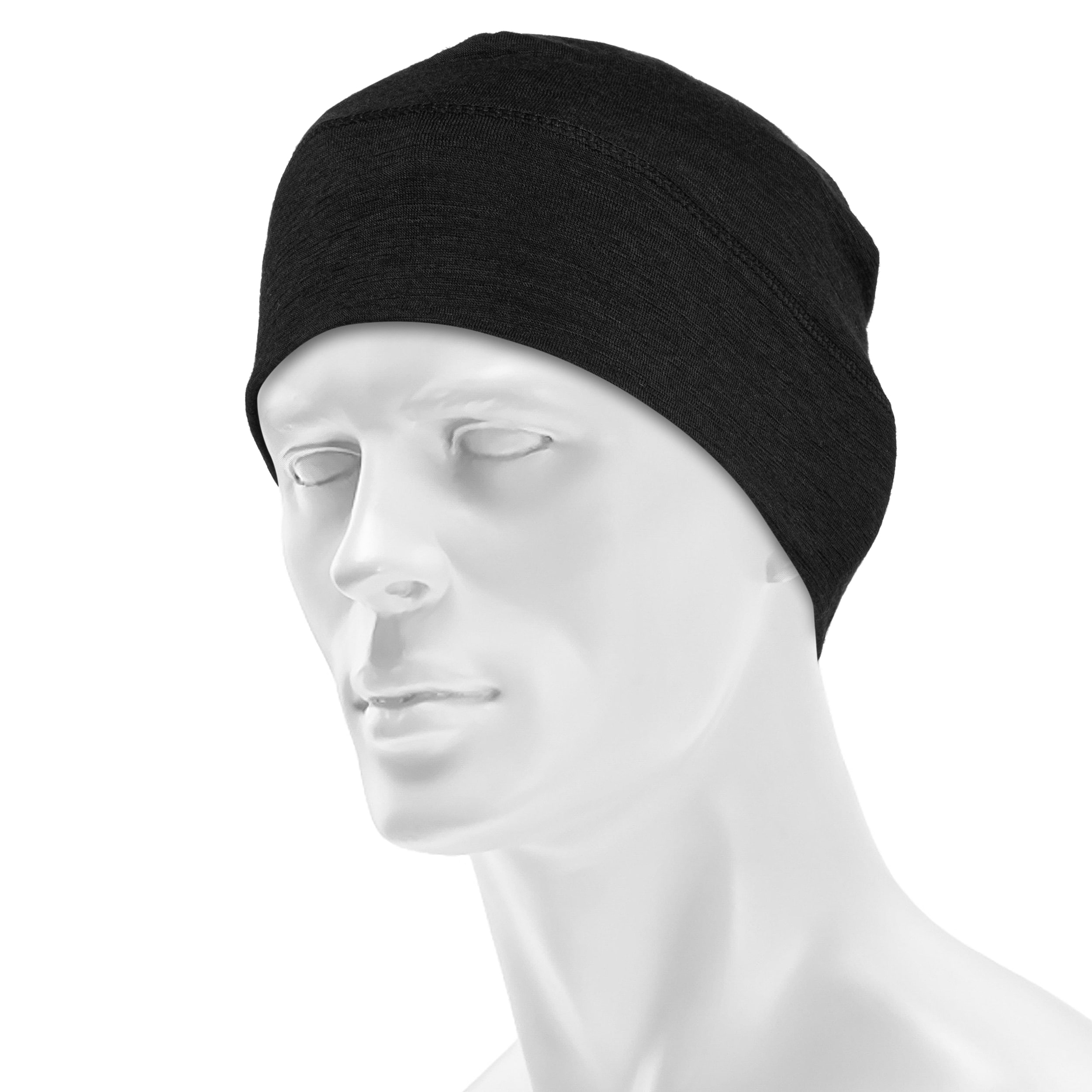 Bonnet Safety Merino Wool 1 Layer Solid Buff - Black