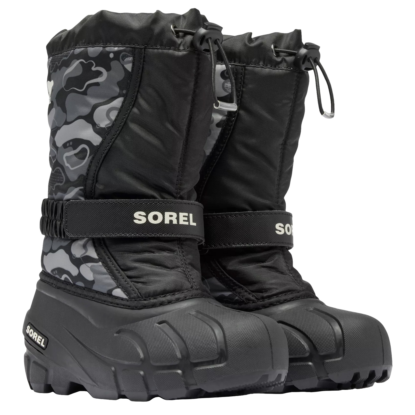 Bottes de neige pour enfants Flurry Print Youth Boot Sorel - Black/Quarry