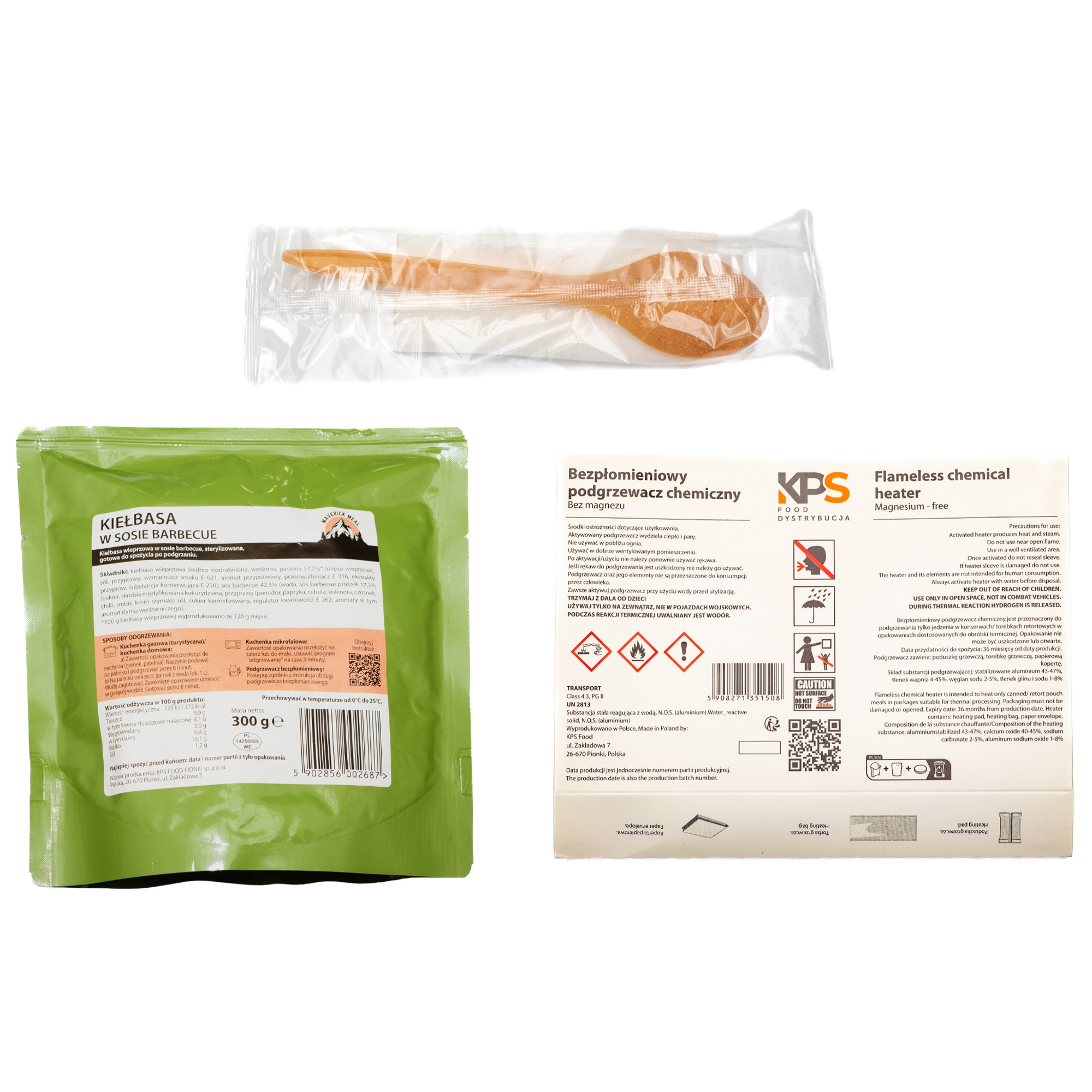 Micro plat cuisiné avec réchaud sans flamme Saucisse à la sauce barbecue - 300 g Maverick Food Micro