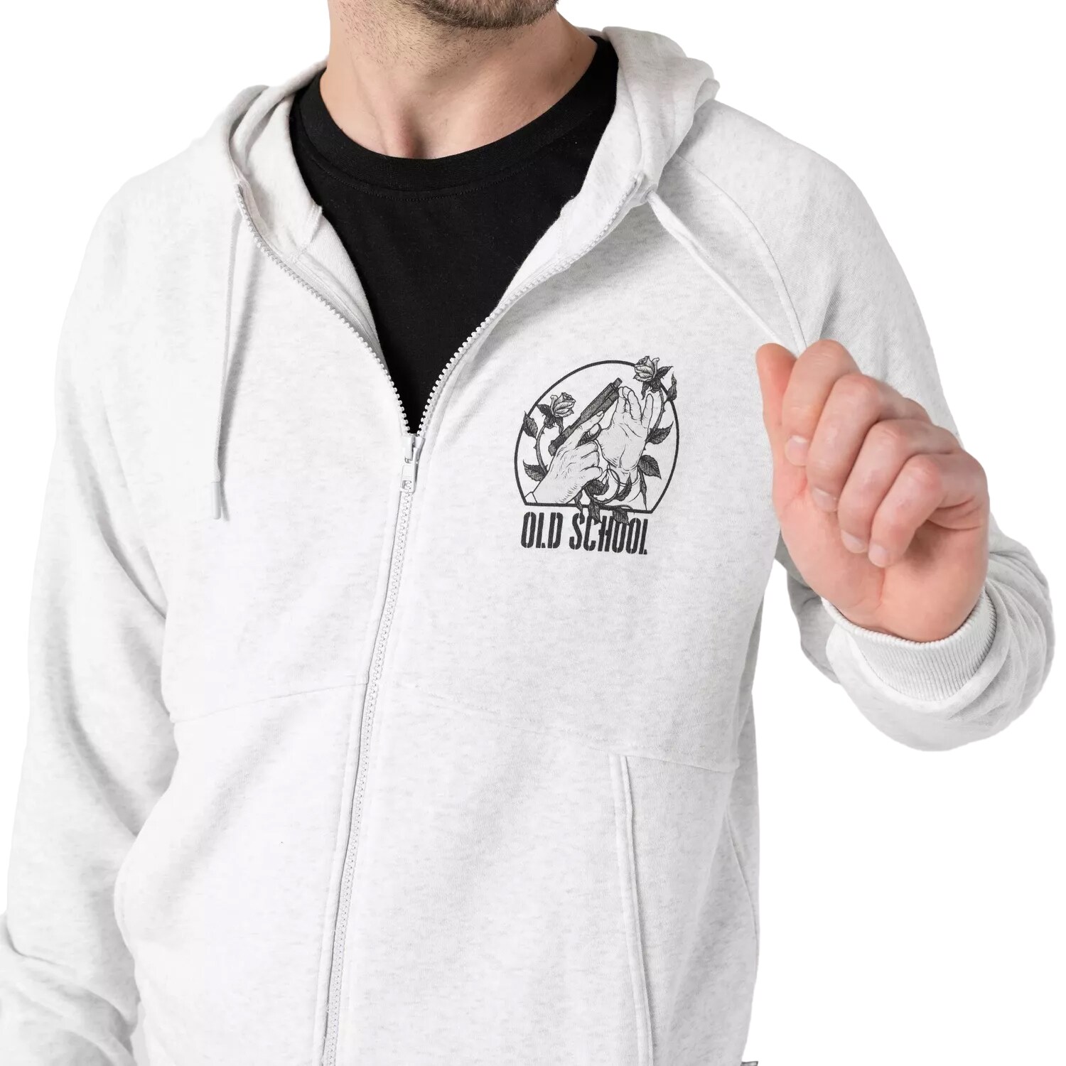 Sweat-shirt Full-Zip Old School Helikon - Light Grey Melange