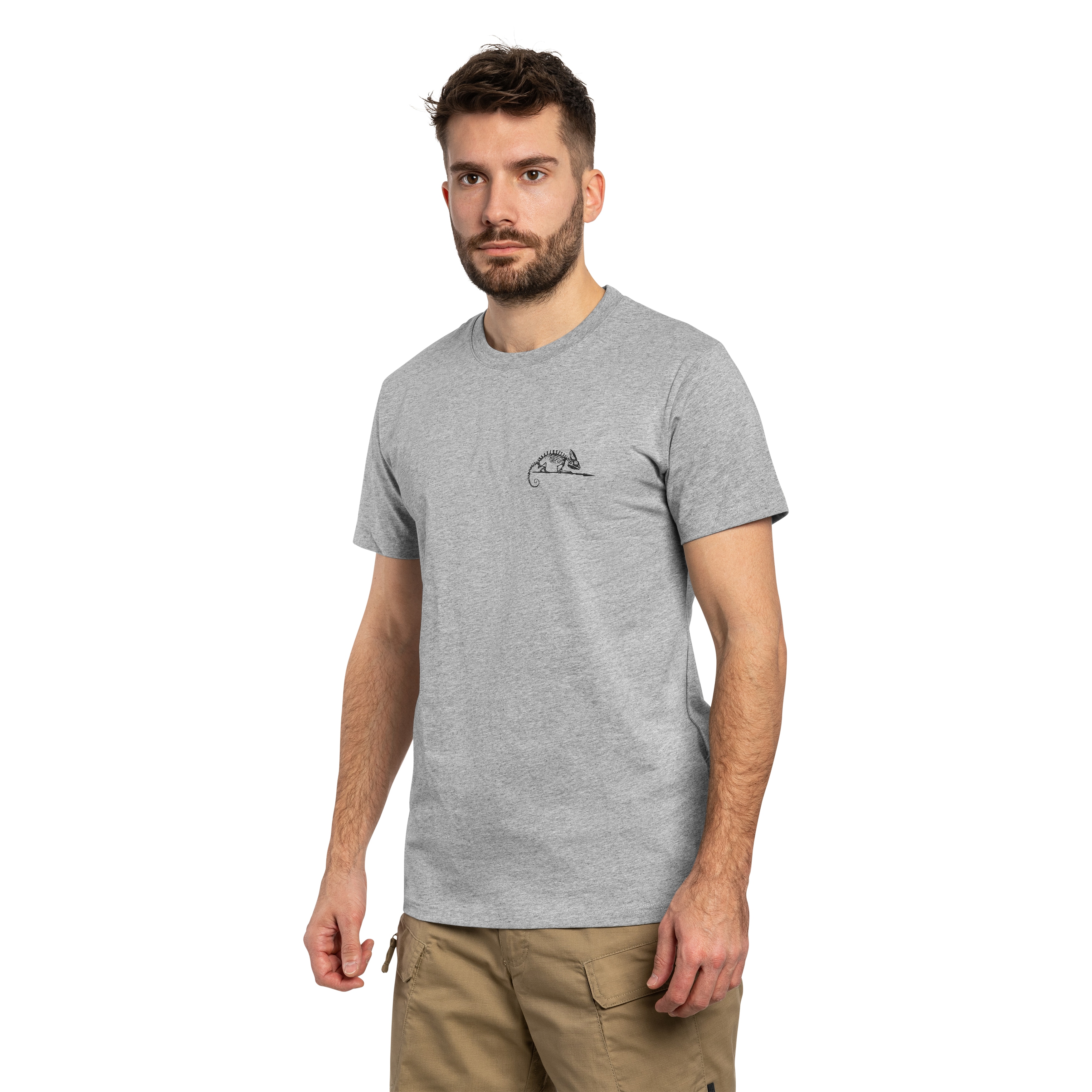 T-Shirt Logo Helikon - Mid Grey Melange