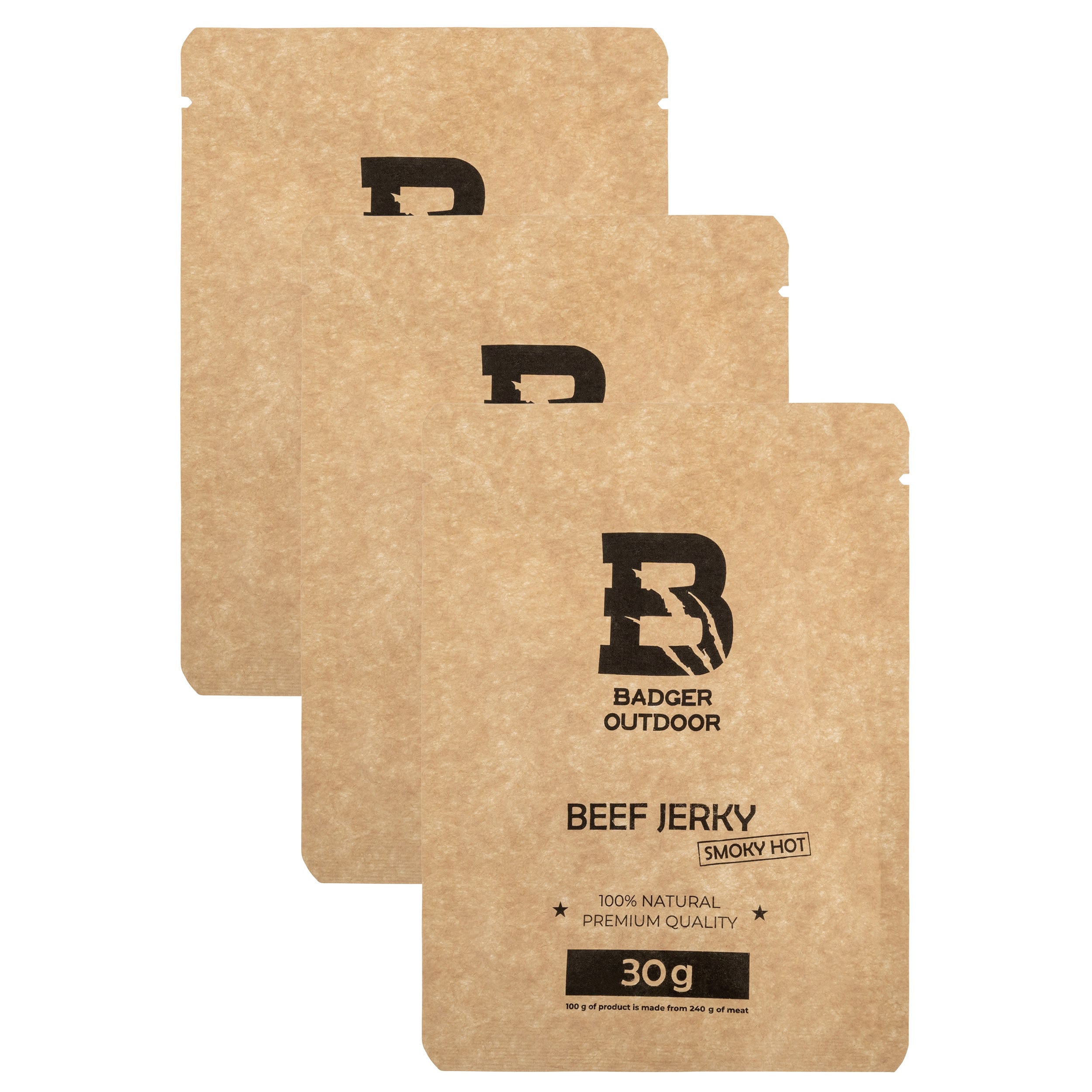 Bœuf séché Beef Jerky Hot - 30 g - 3 pcs. Badger Outdoor