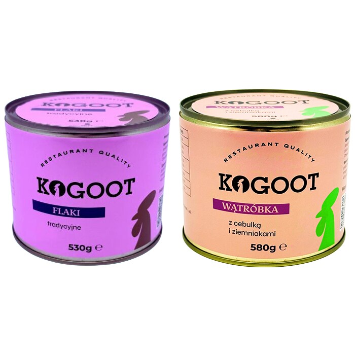 Aliments en conserve Tripes traditionnelles 530 g, Foie 580 g Kogoot